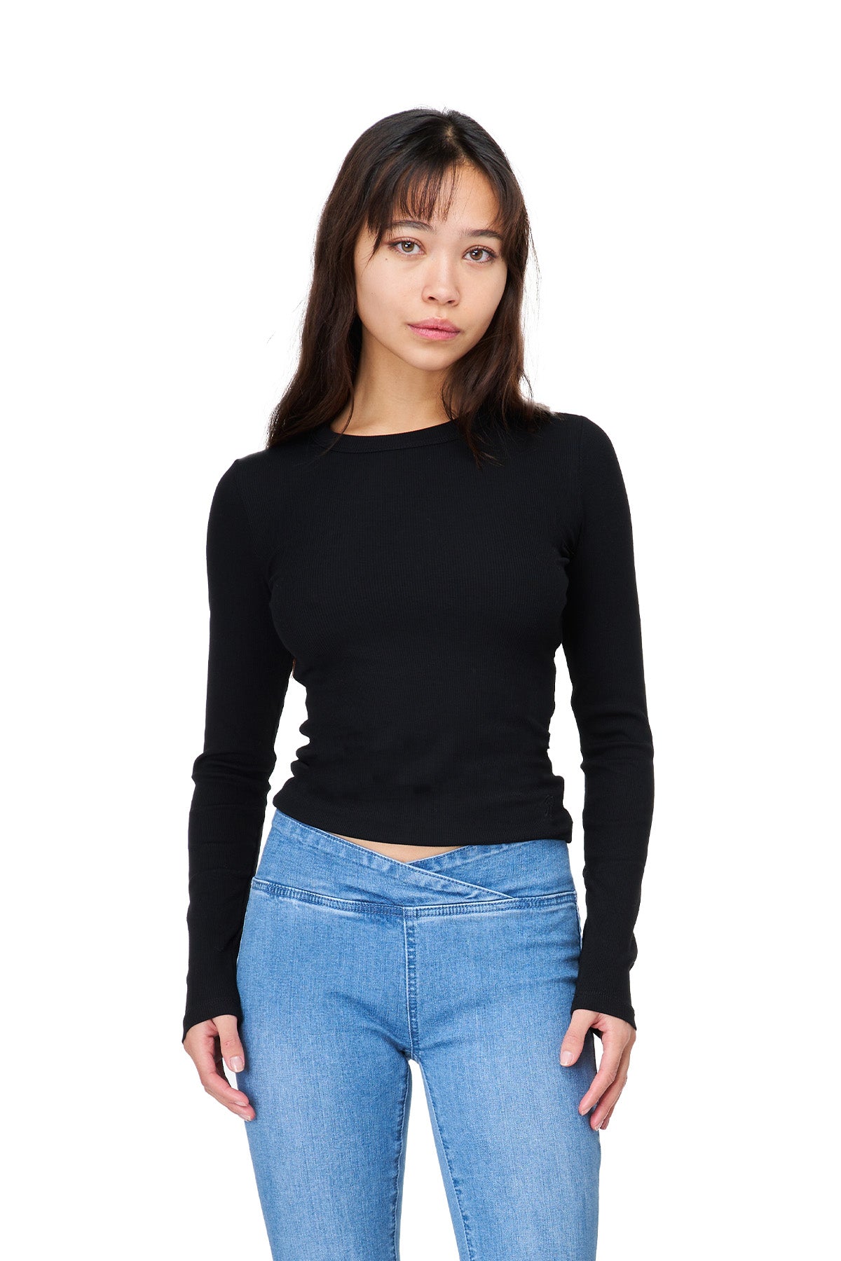 Minna - Long Sleeve Crew Neck Crop Top