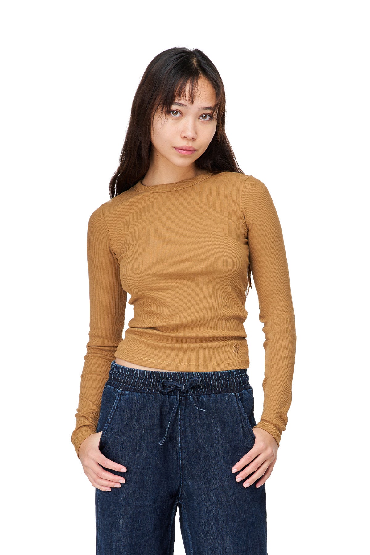 Minna - Long Sleeve Crew Neck Crop Top