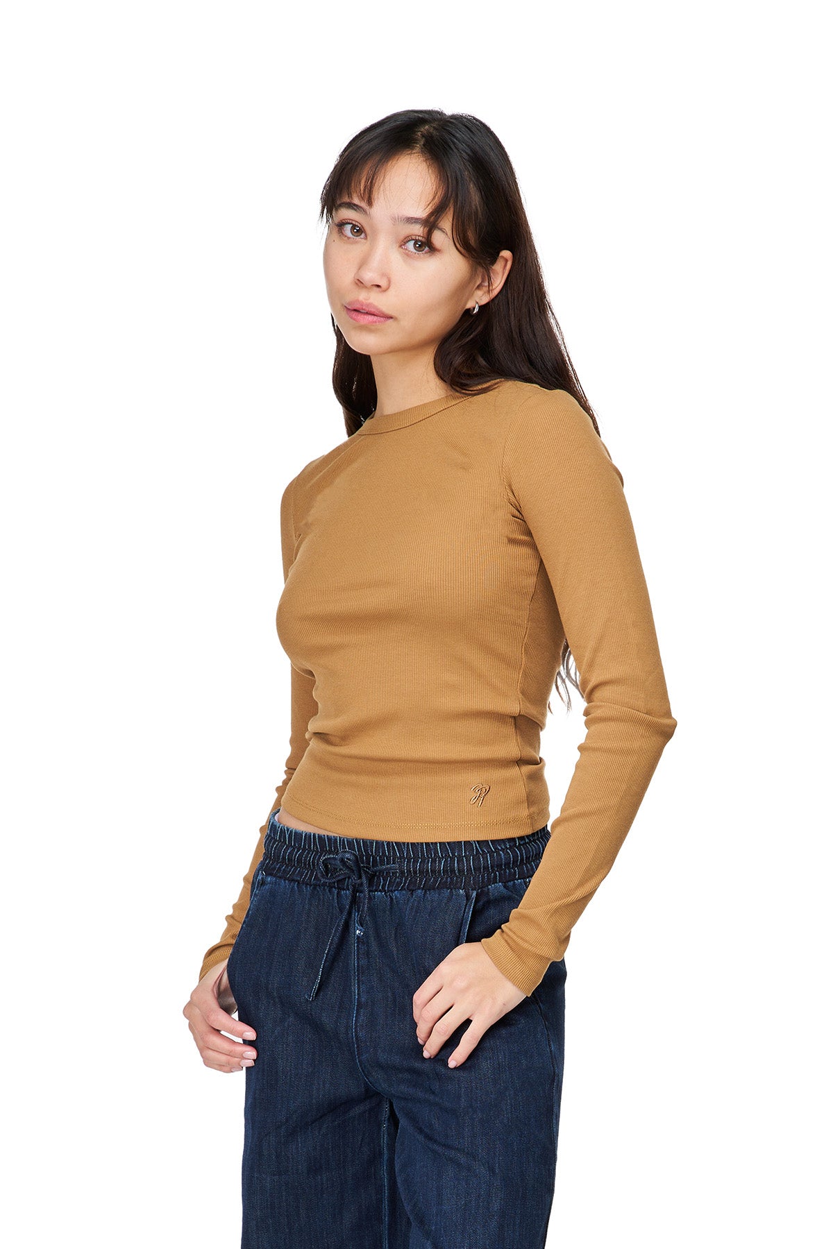 Minna - Long Sleeve Crew Neck Crop Top