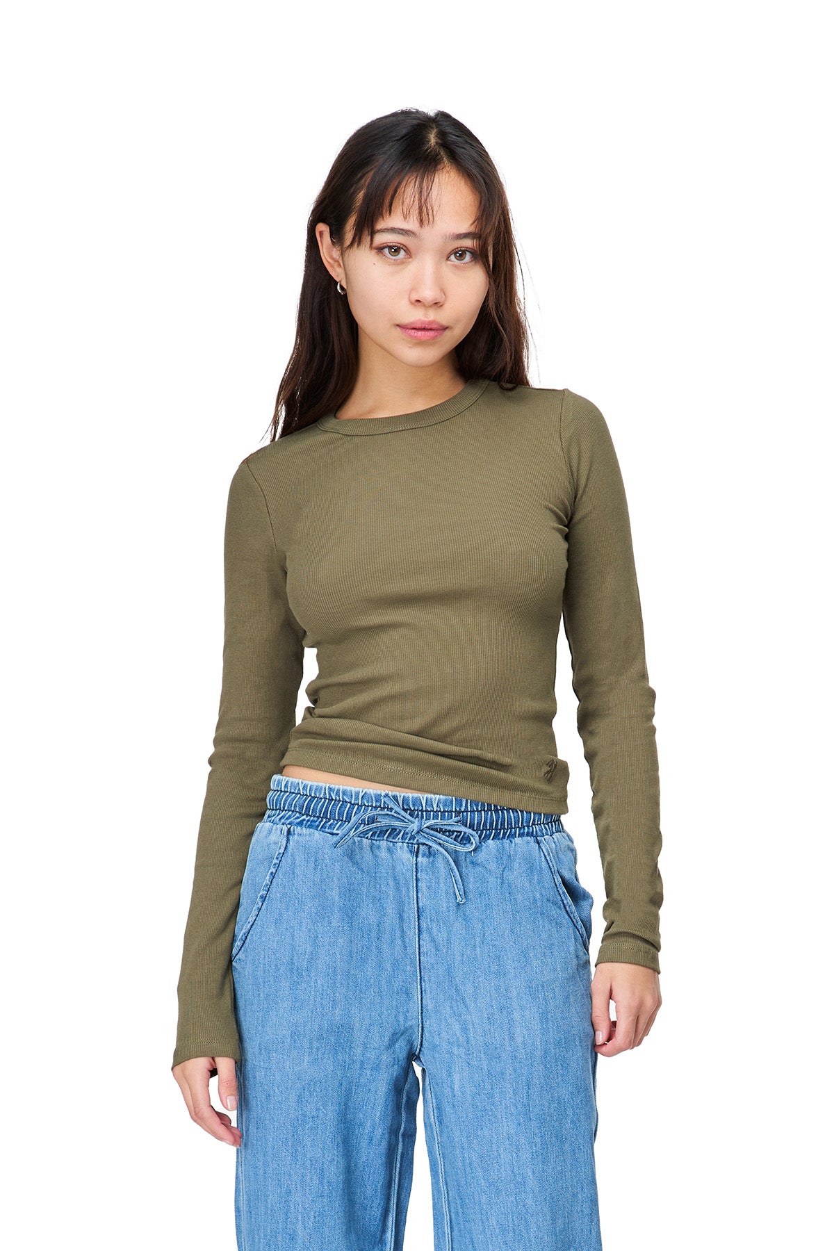 Minna - Long Sleeve Crew Neck Crop Top