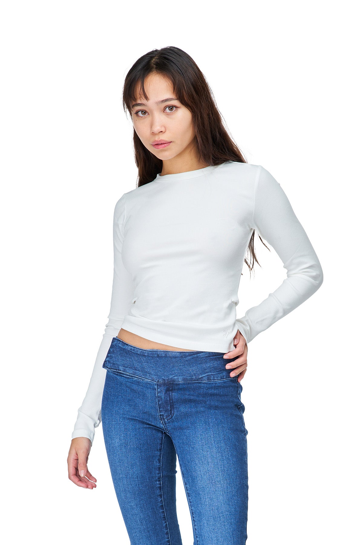 Minna - Long Sleeve Crew Neck Crop Top