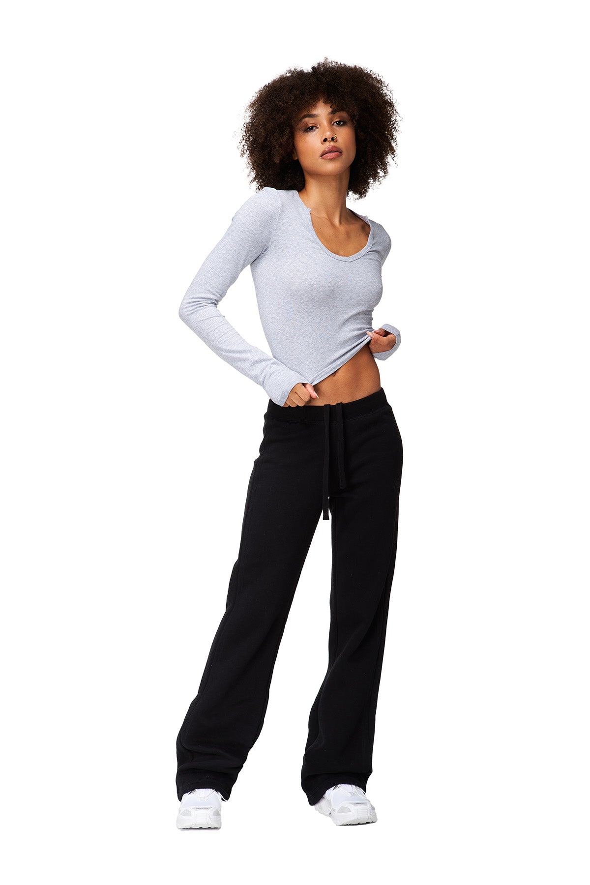 Nora - Fitted Wide Leg Sweatpant