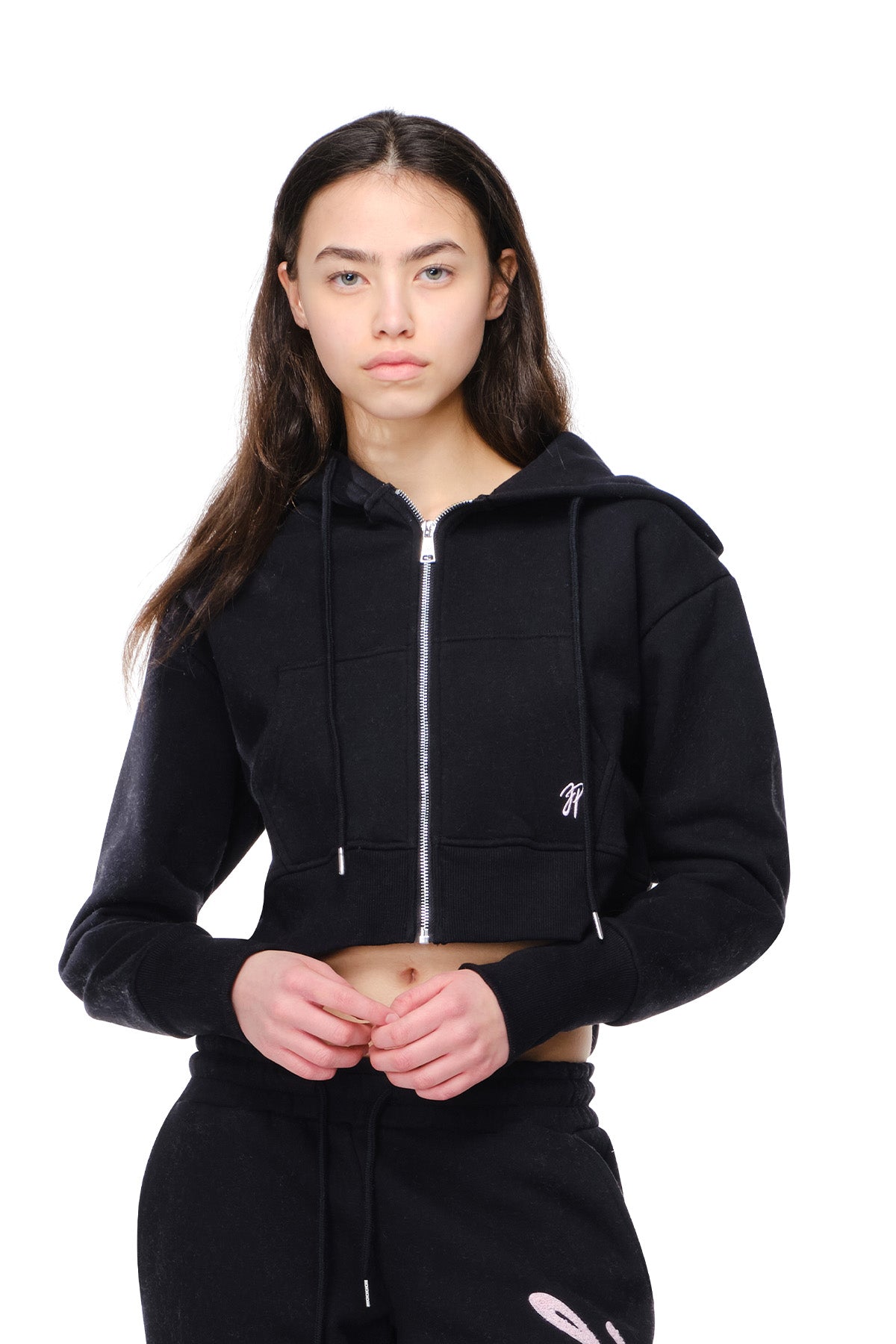 Lena - Semi Fitted Cropped Zip-Up Hoodie
