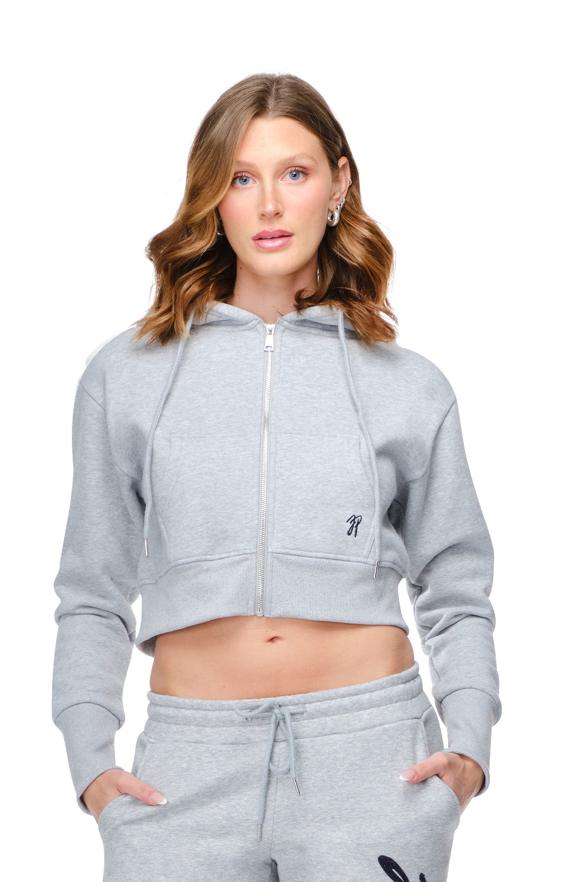 Lena - Semi Fitted Cropped Zip-Up Hoodie