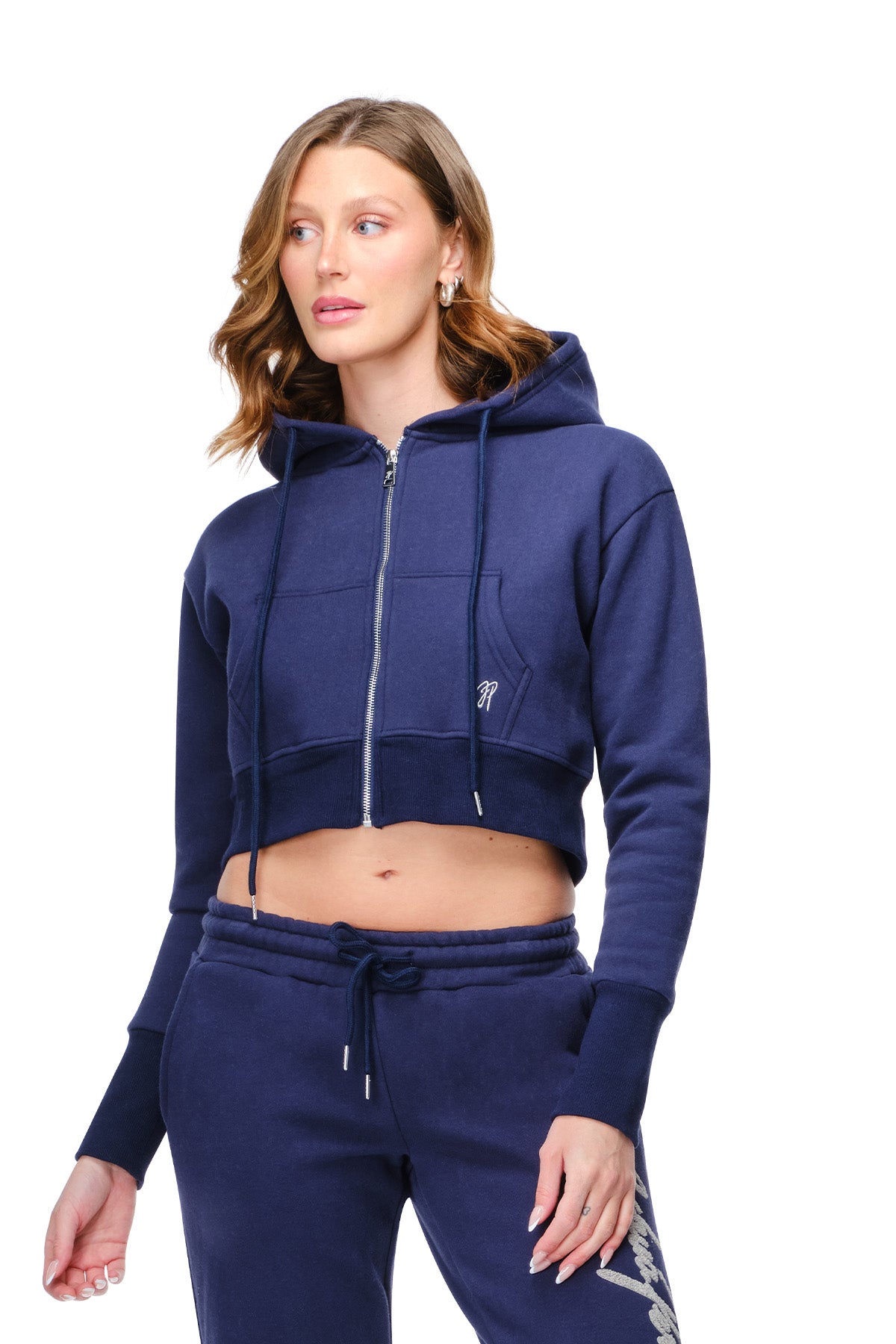 Lena - Semi Fitted Cropped Zip-Up Hoodie