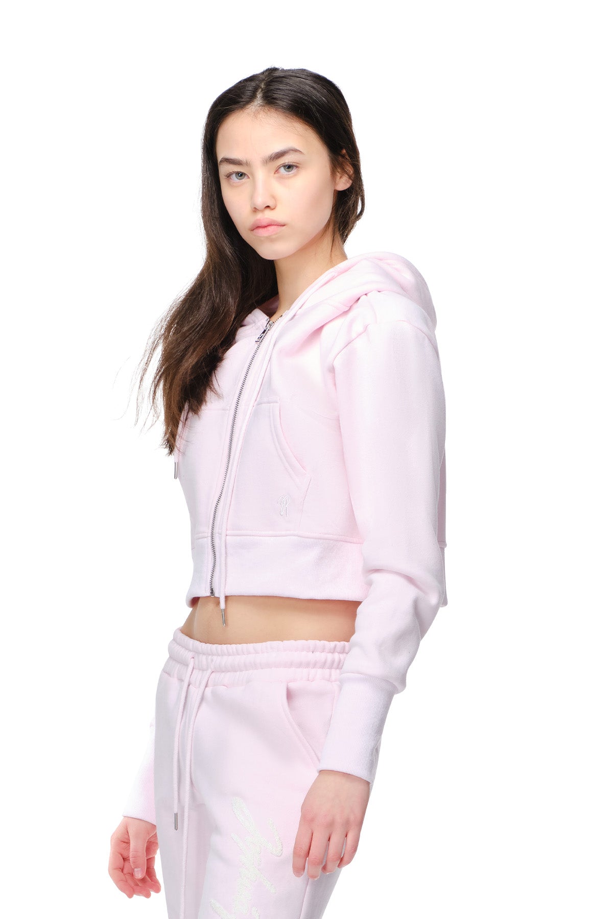 Lena - Semi Fitted Cropped Zip-Up Hoodie