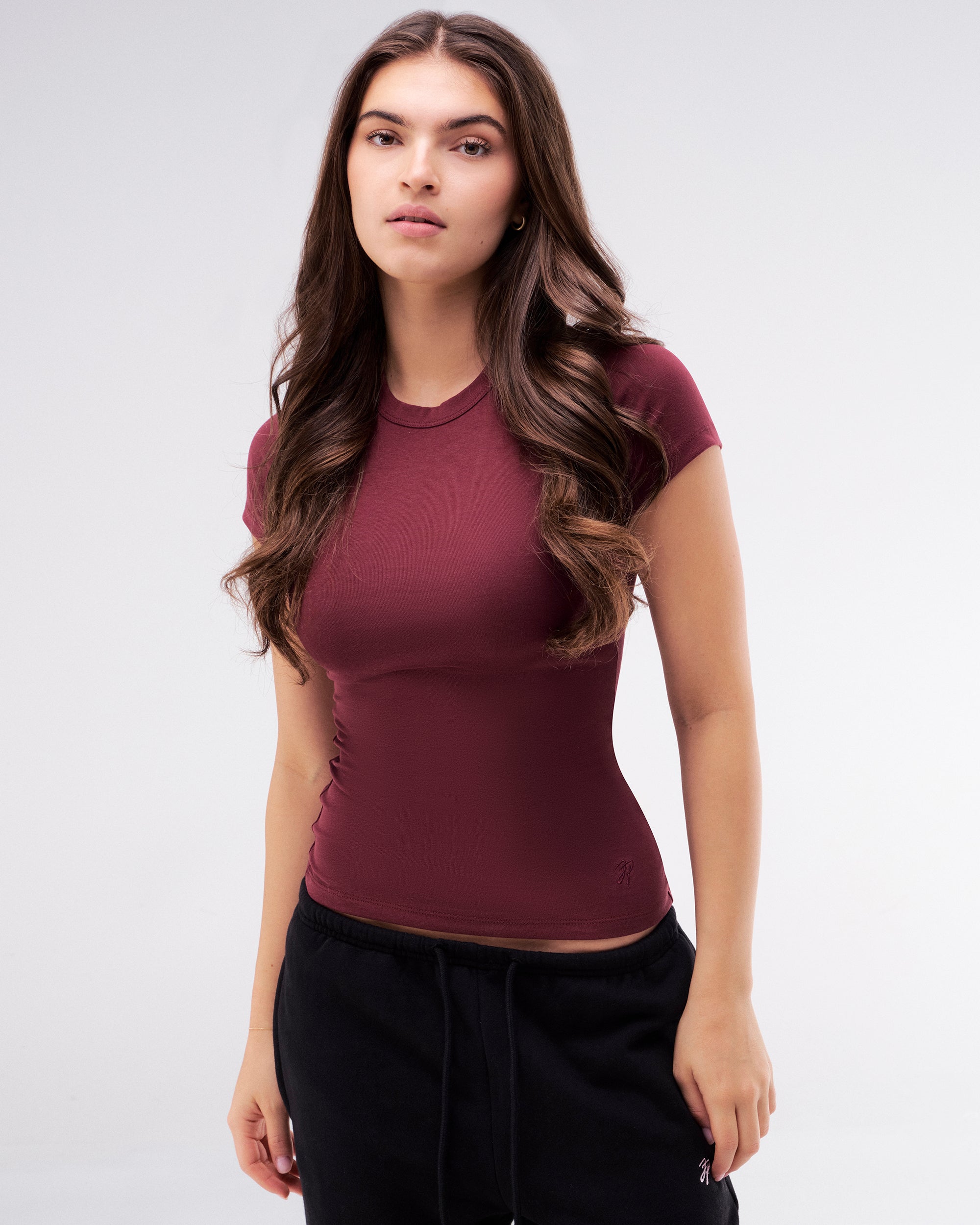 Elle - Fitted Short Sleeve Top