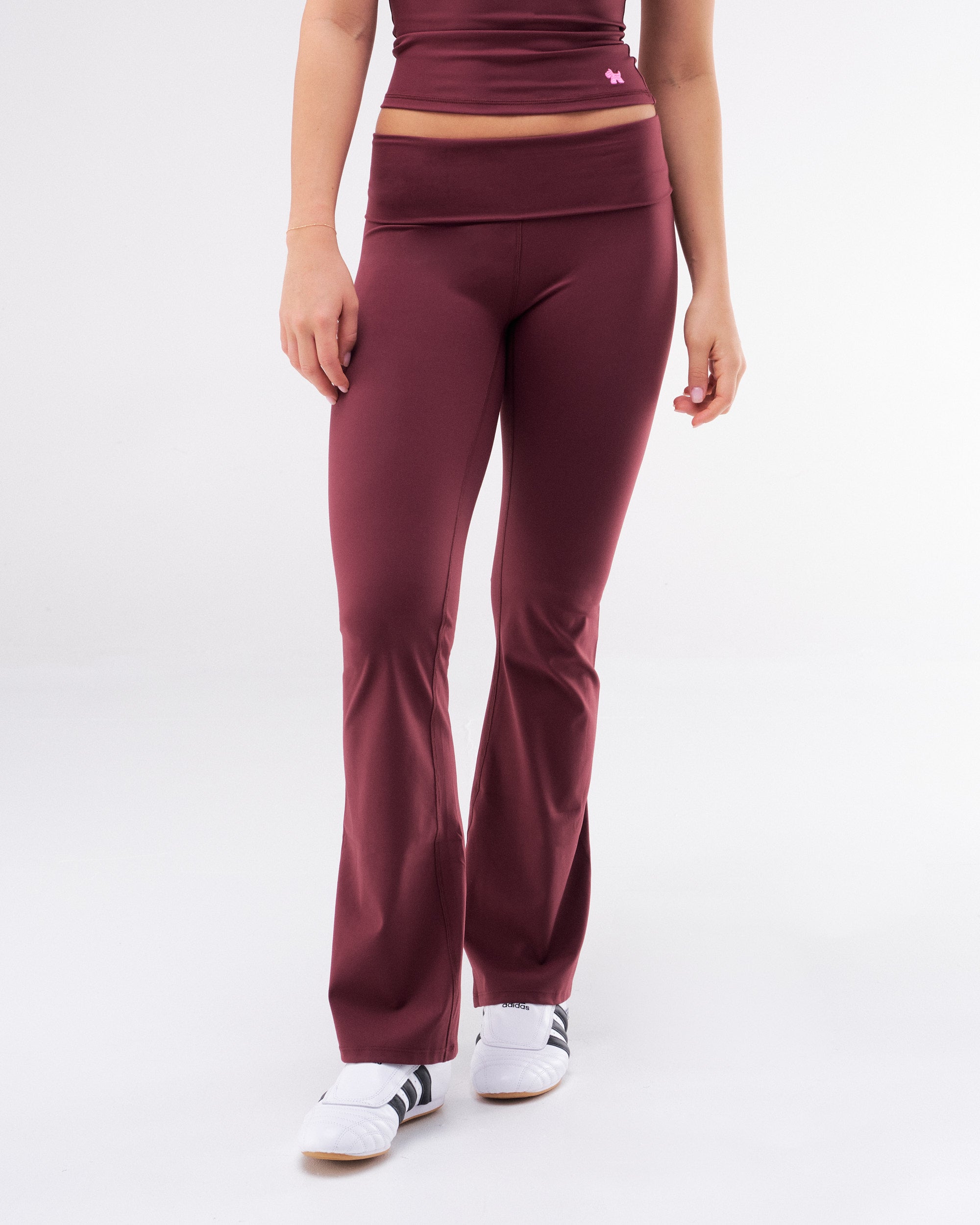 Ollie - Fitted Wide-Leg Pants with Fold-over Waistband