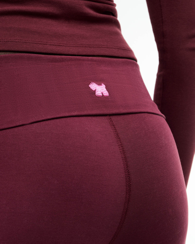 Tally - Fitted Flare Pants with Fold-over Waistband