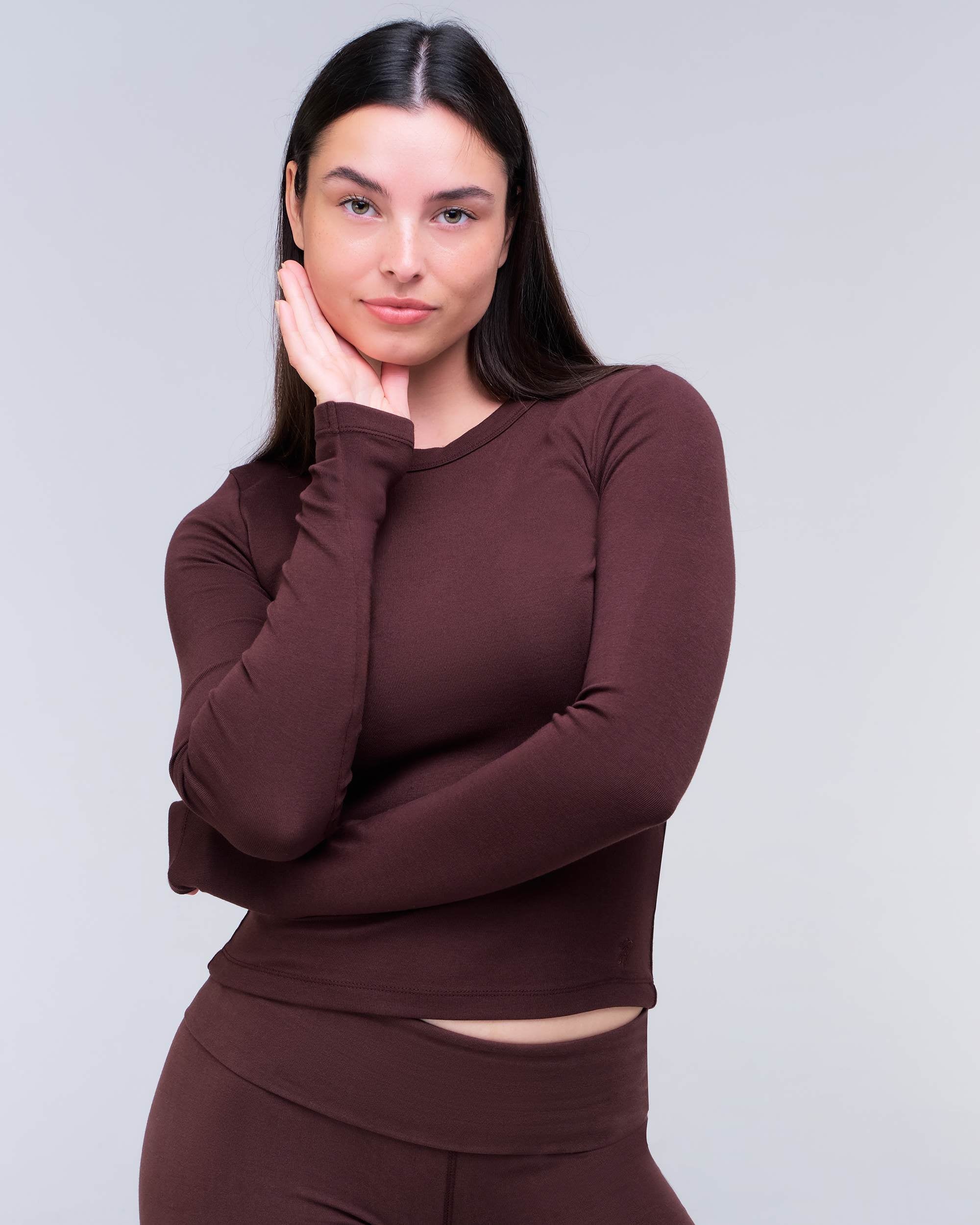 Alexa - Fitted Crew Neck Long Sleeve Top