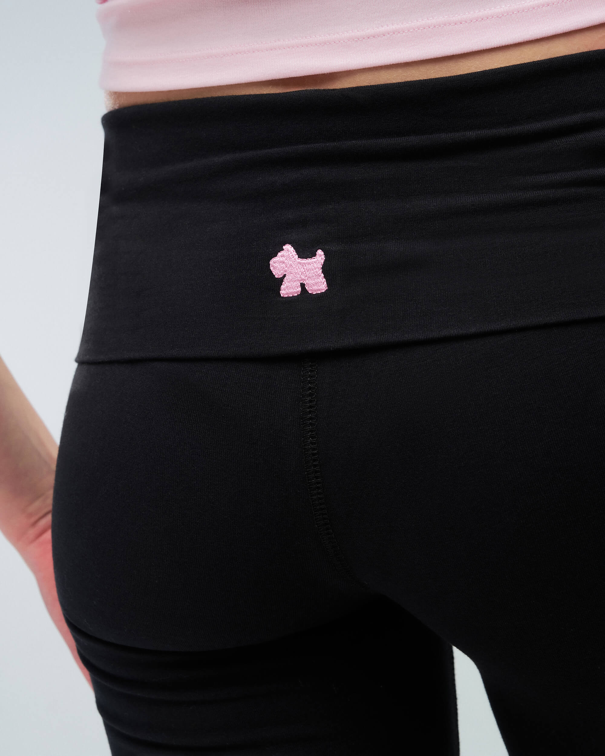 Tally - Fitted Flare Pants with Fold-over Waistband