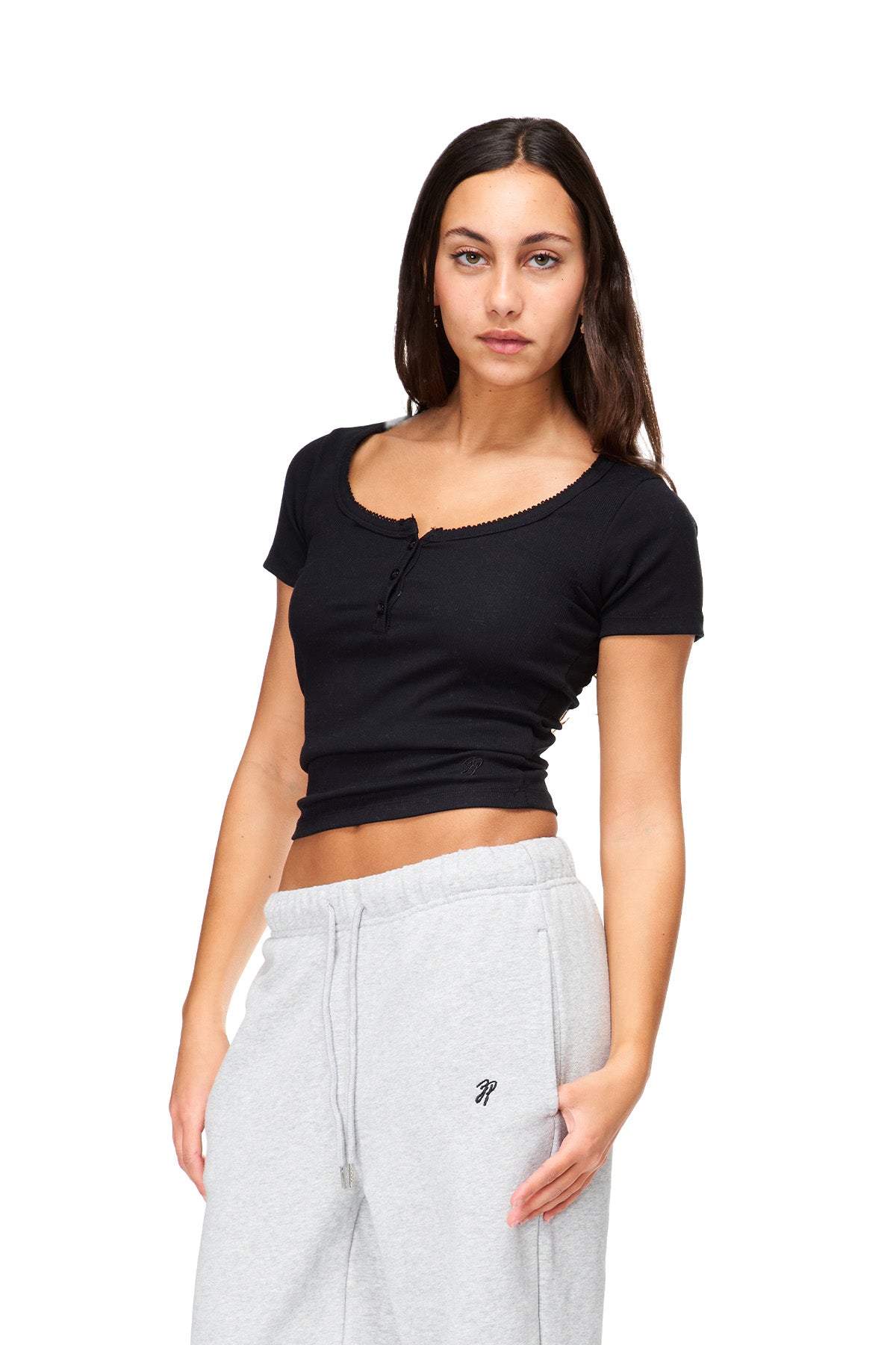 Cher - Rib Henley Crew T-Shirt