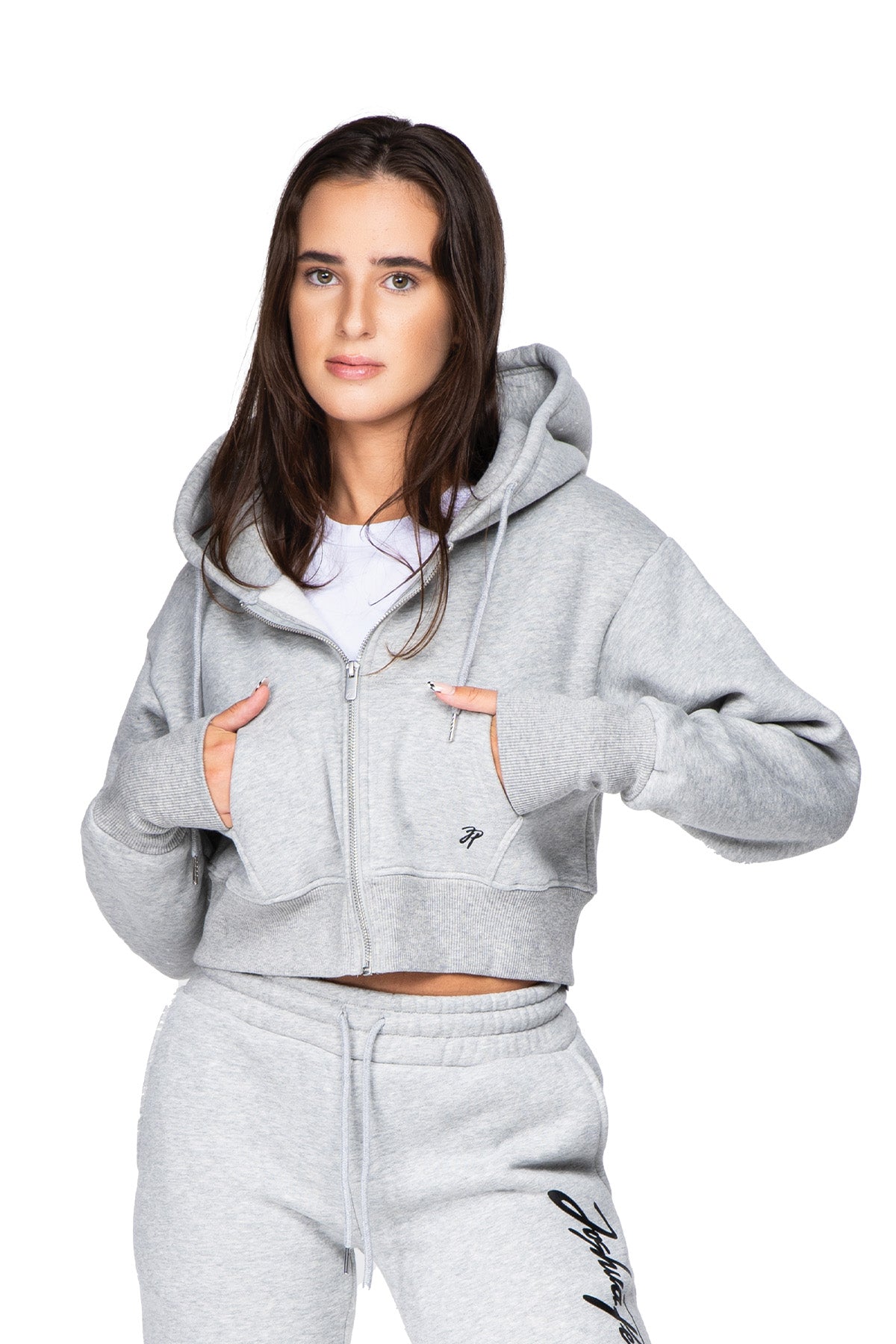 Liora - Relaxed Fit Cropped Zip-Up Hoodie