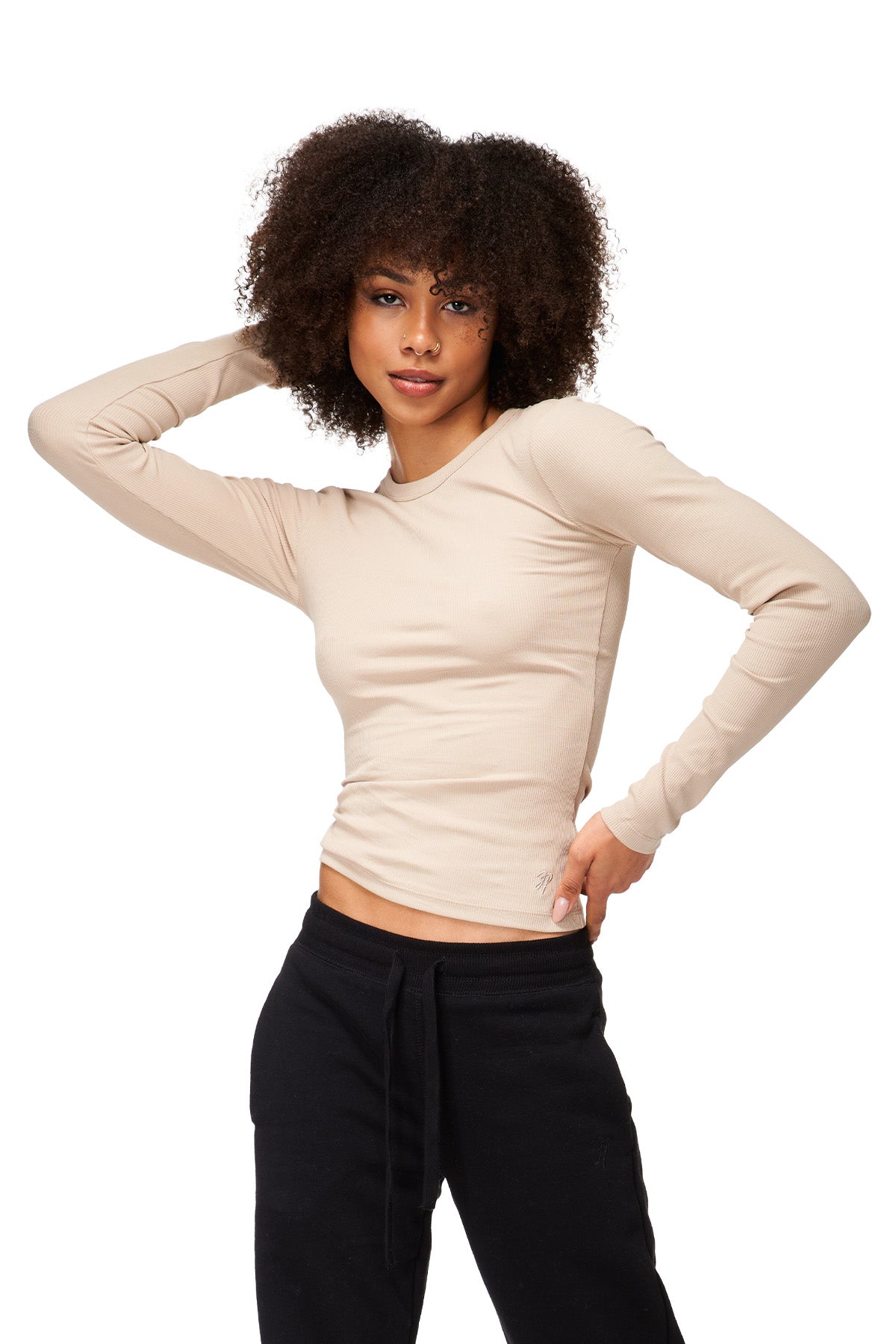 Minna - Long Sleeve Crew Neck Crop Top