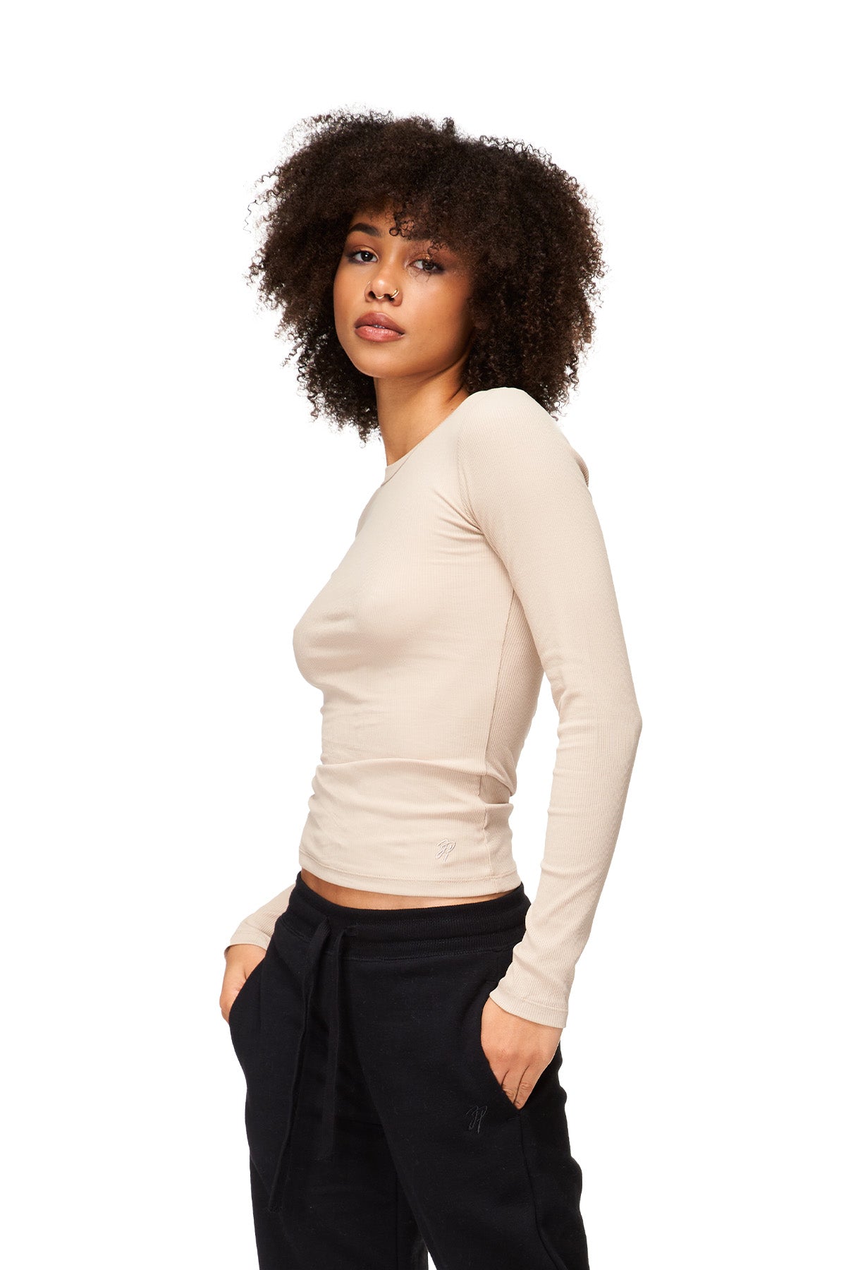 Minna - Long Sleeve Crew Neck Crop Top
