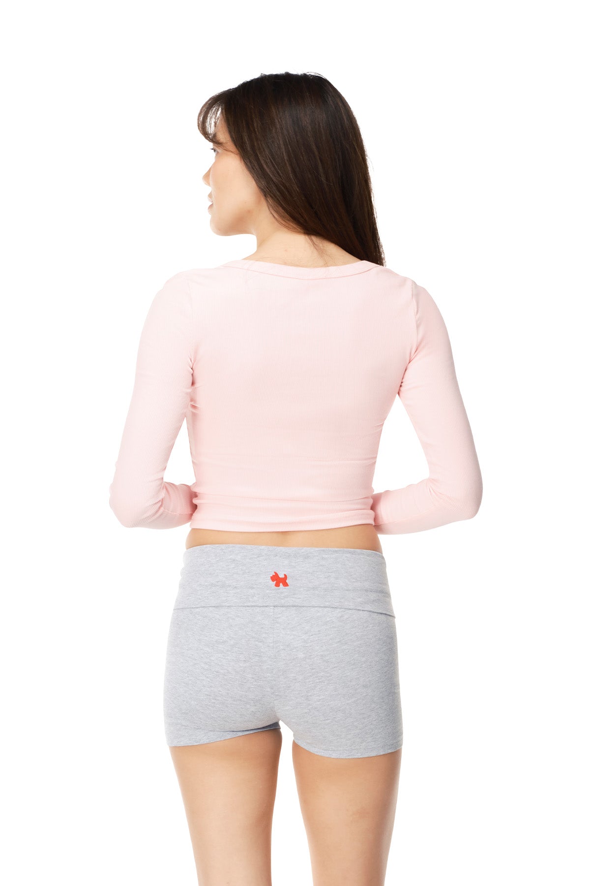 Cali - Fitted Ribbed Scoop V-Neck Long Sleeve