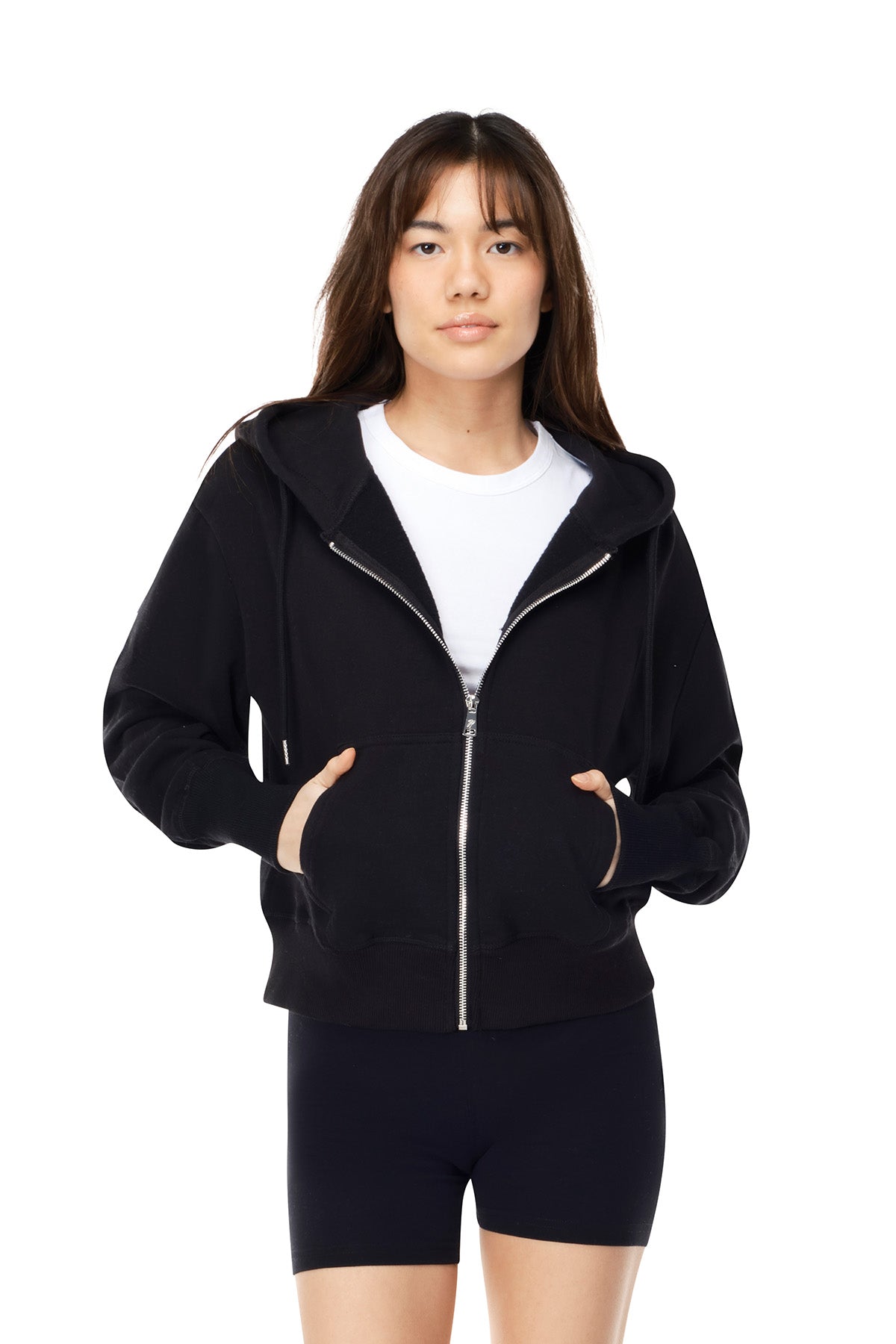 Paula - Semi Fitted Crop Zip Hoodie