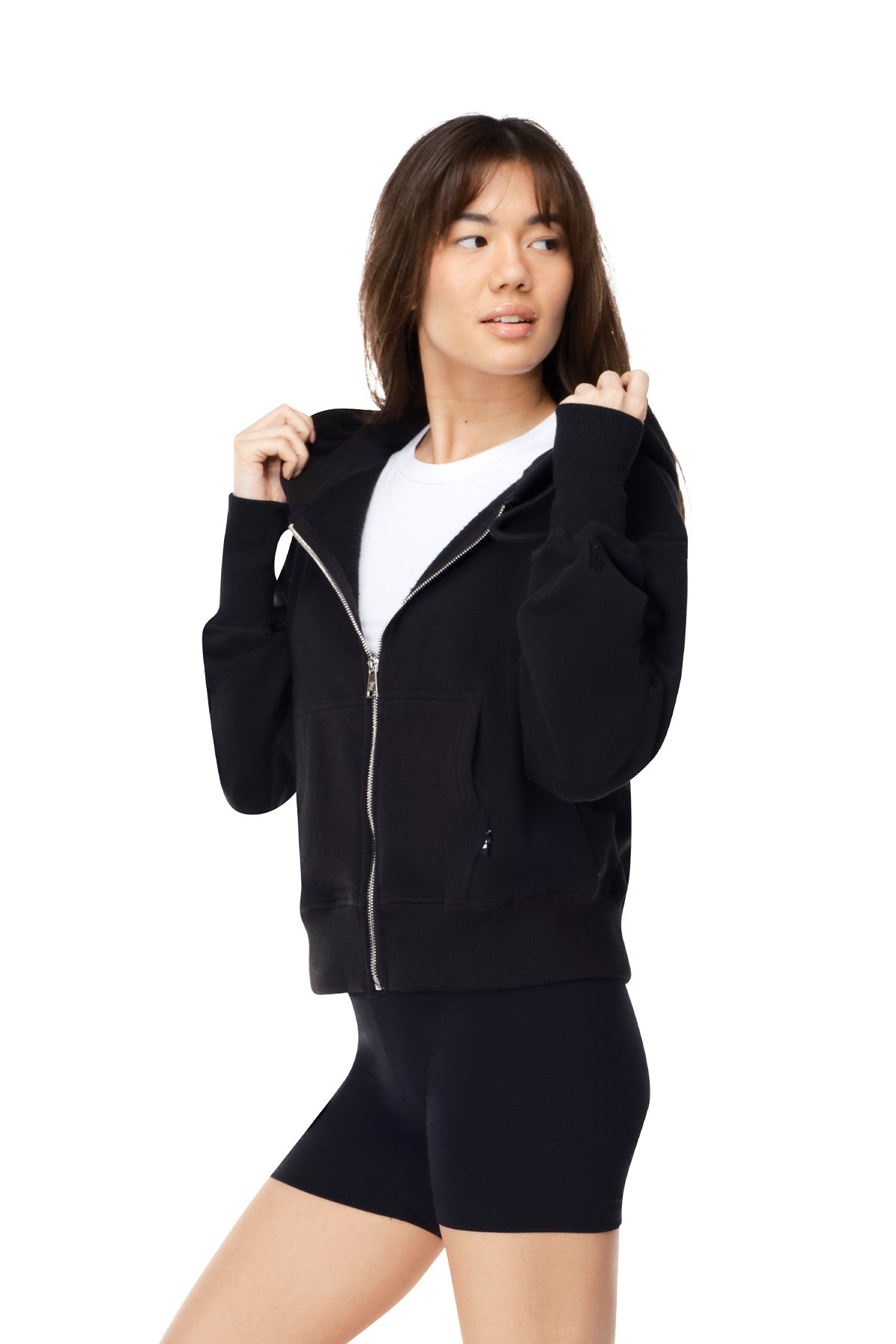 Paula - Semi Fitted Crop Zip Hoodie