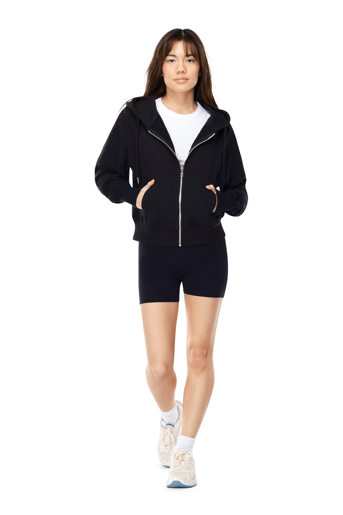 Paula - Semi Fitted Crop Zip Hoodie