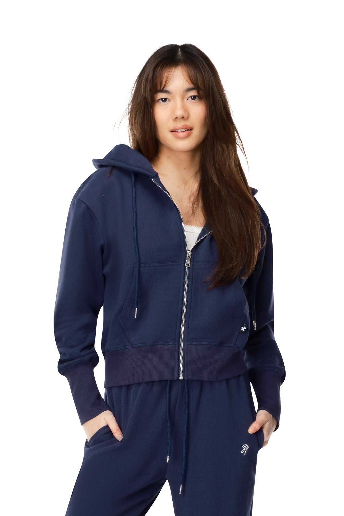 Paula - Semi Fitted Crop Zip Hoodie