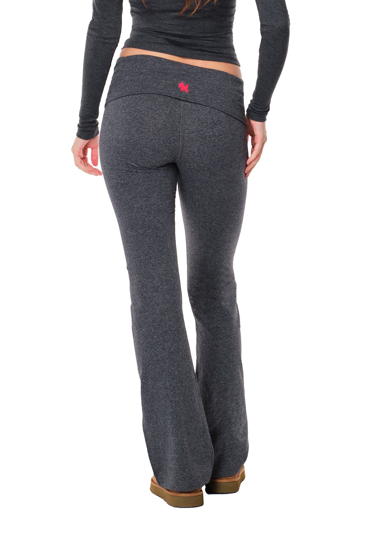 Tally - Fitted Flare Pants with Fold-over Waistband