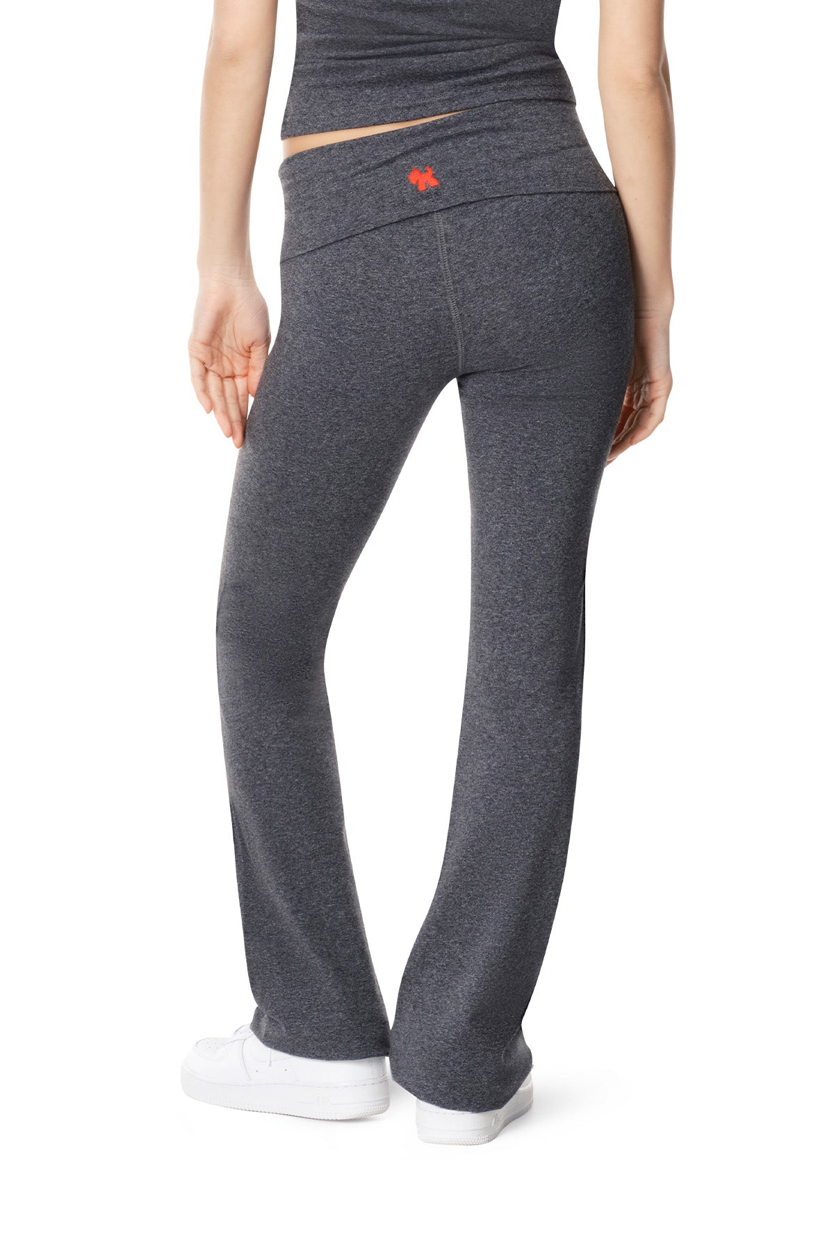 Tally - Fitted Flare Pants with Fold-over Waistband