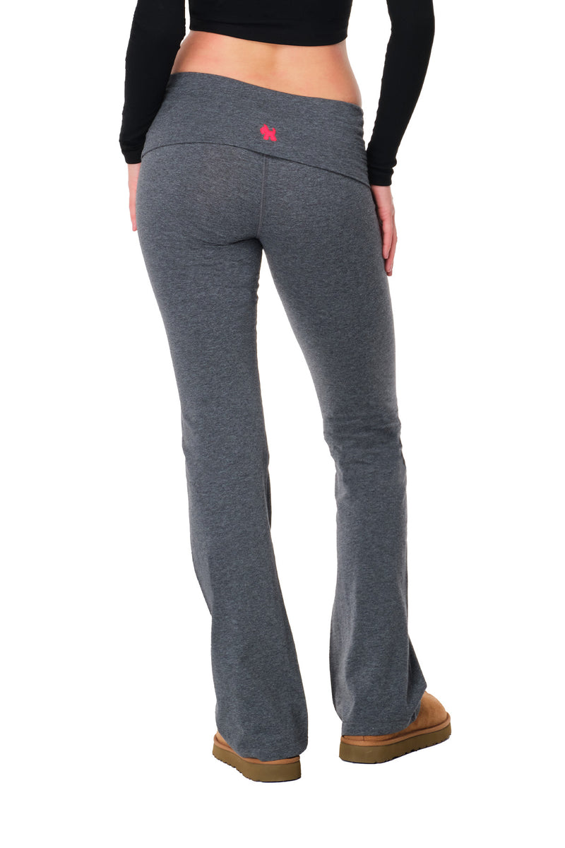 Tally - Fitted Flare Pants with Fold-over Waistband