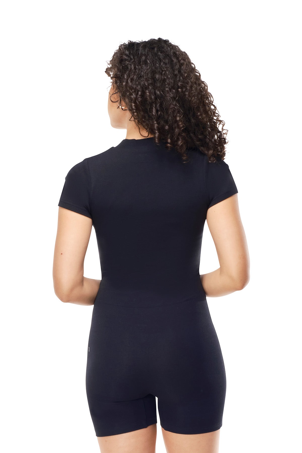 Vera - Fitted Zip Body Suit - Cotton Micro-Rib