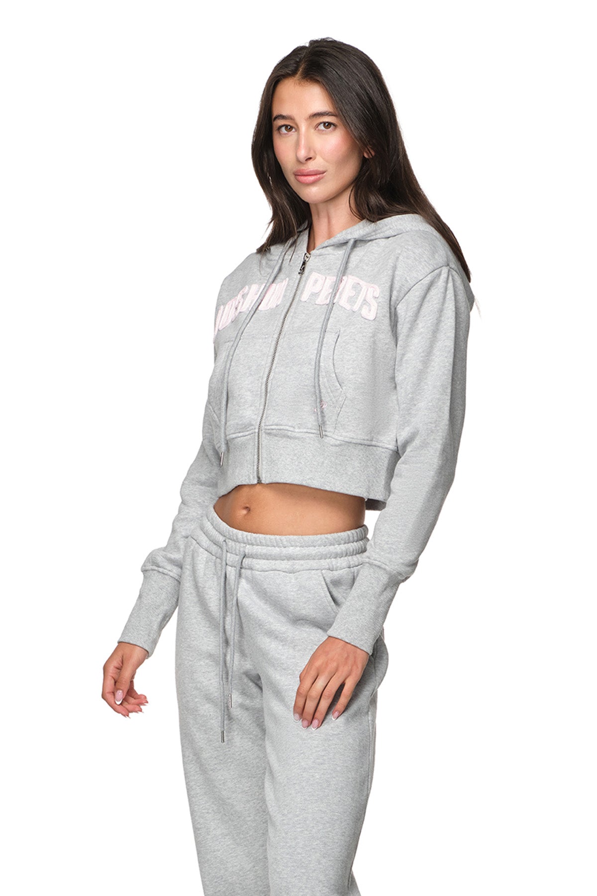 Ari - Semi-Fitted Cropped Zip-up Hoodie