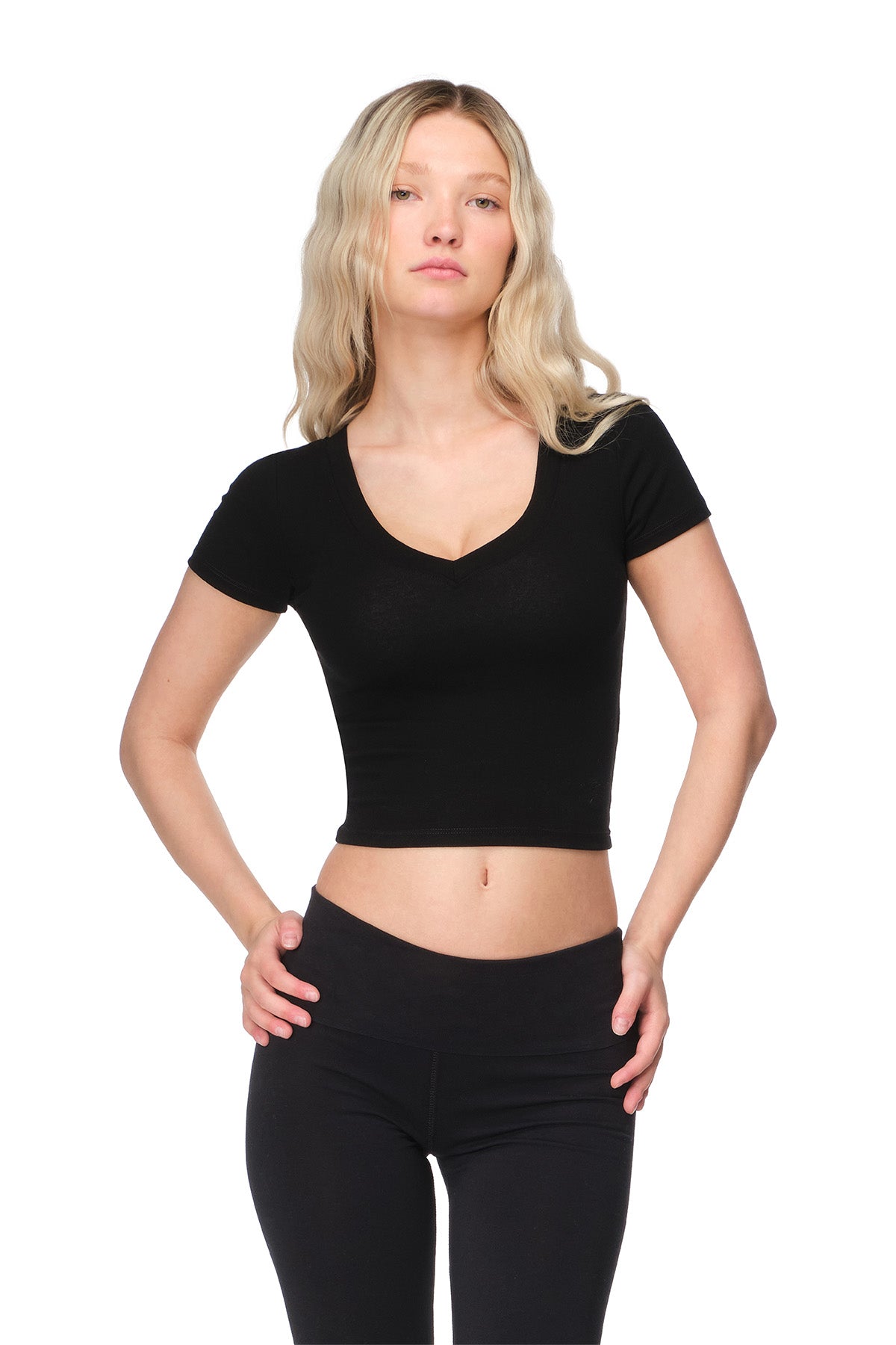Hallie - Fitted V-Neck T-Shirt