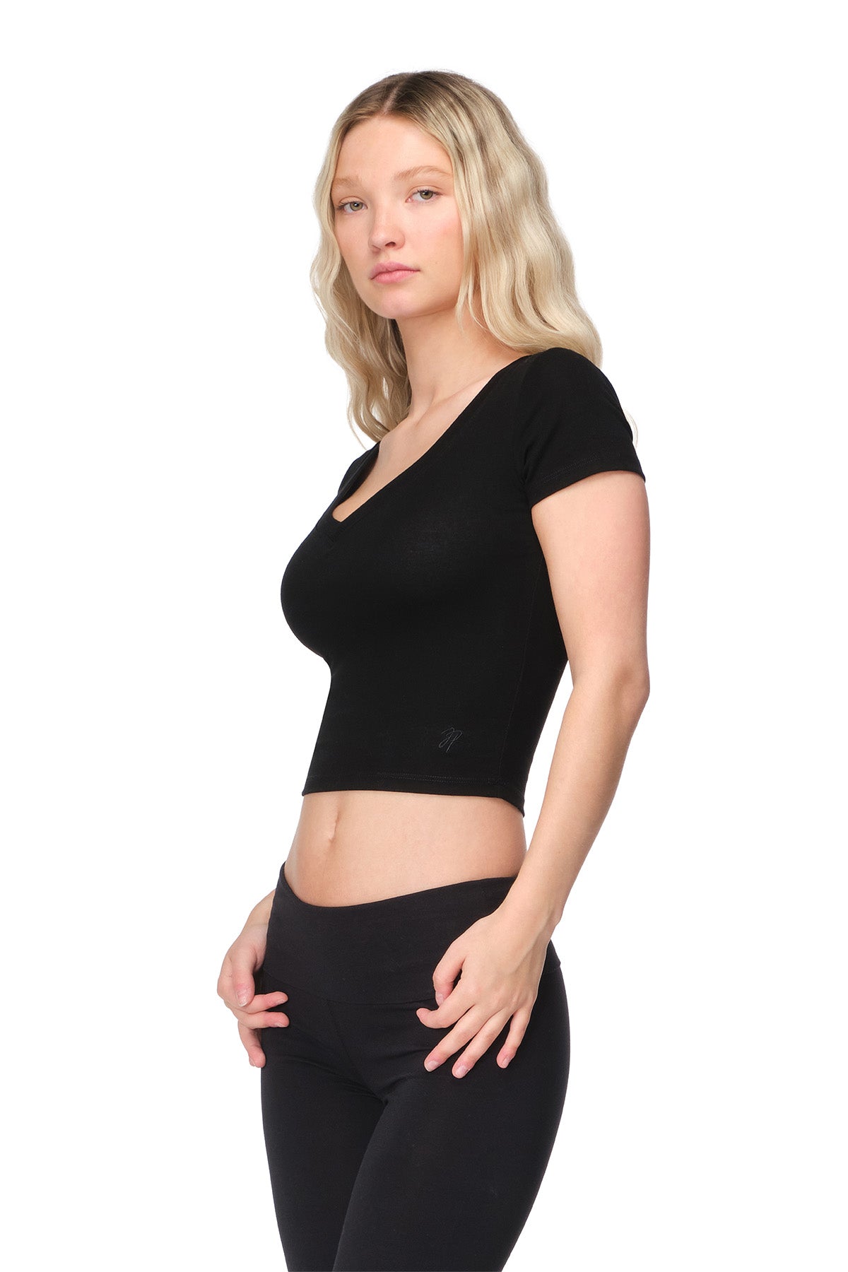 Hallie - Fitted V-Neck T-Shirt