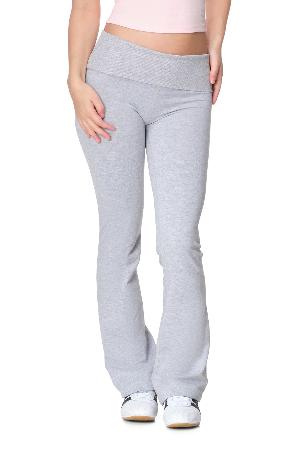 Parker - Fitted Flare Pants with Fold-over Waistband