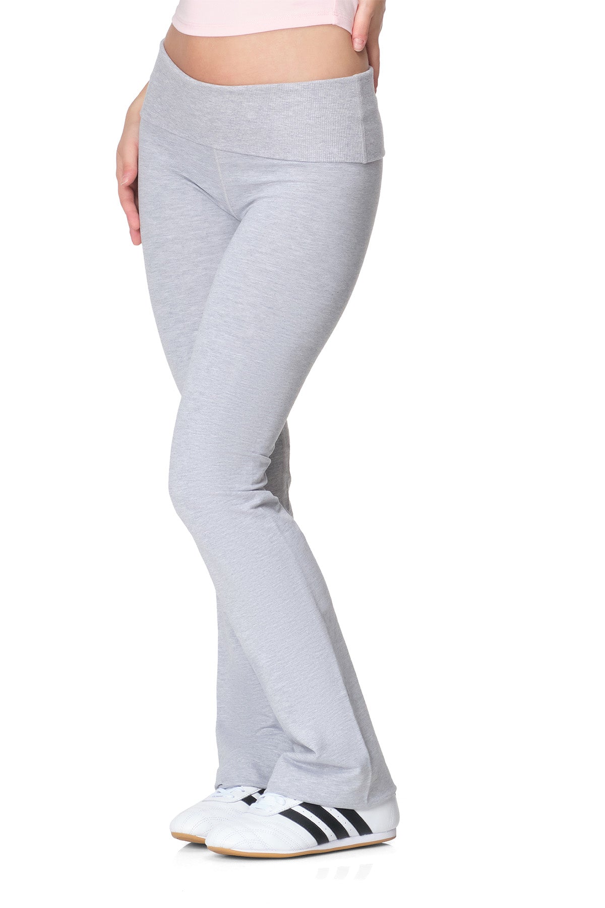 Parker - Fitted Flare Pants with Fold-over Waistband
