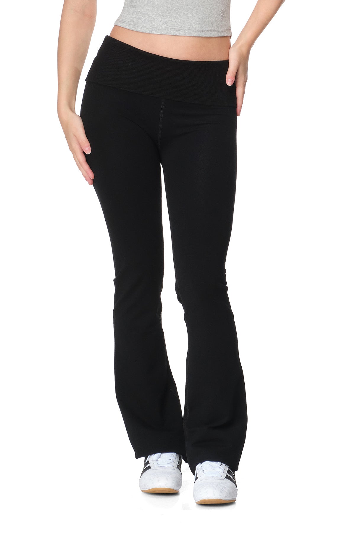 Parker - Fitted Flare Pants with Fold-over Waistband