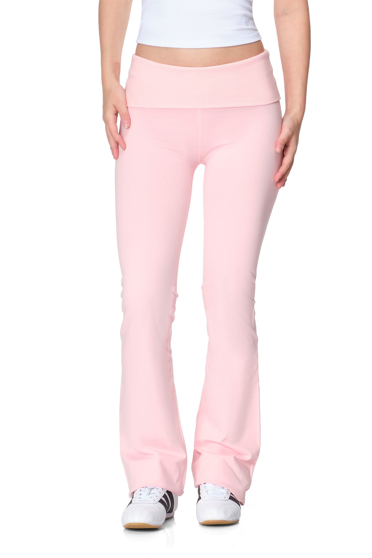 Parker - Fitted Flare Pants with Fold-over Waistband