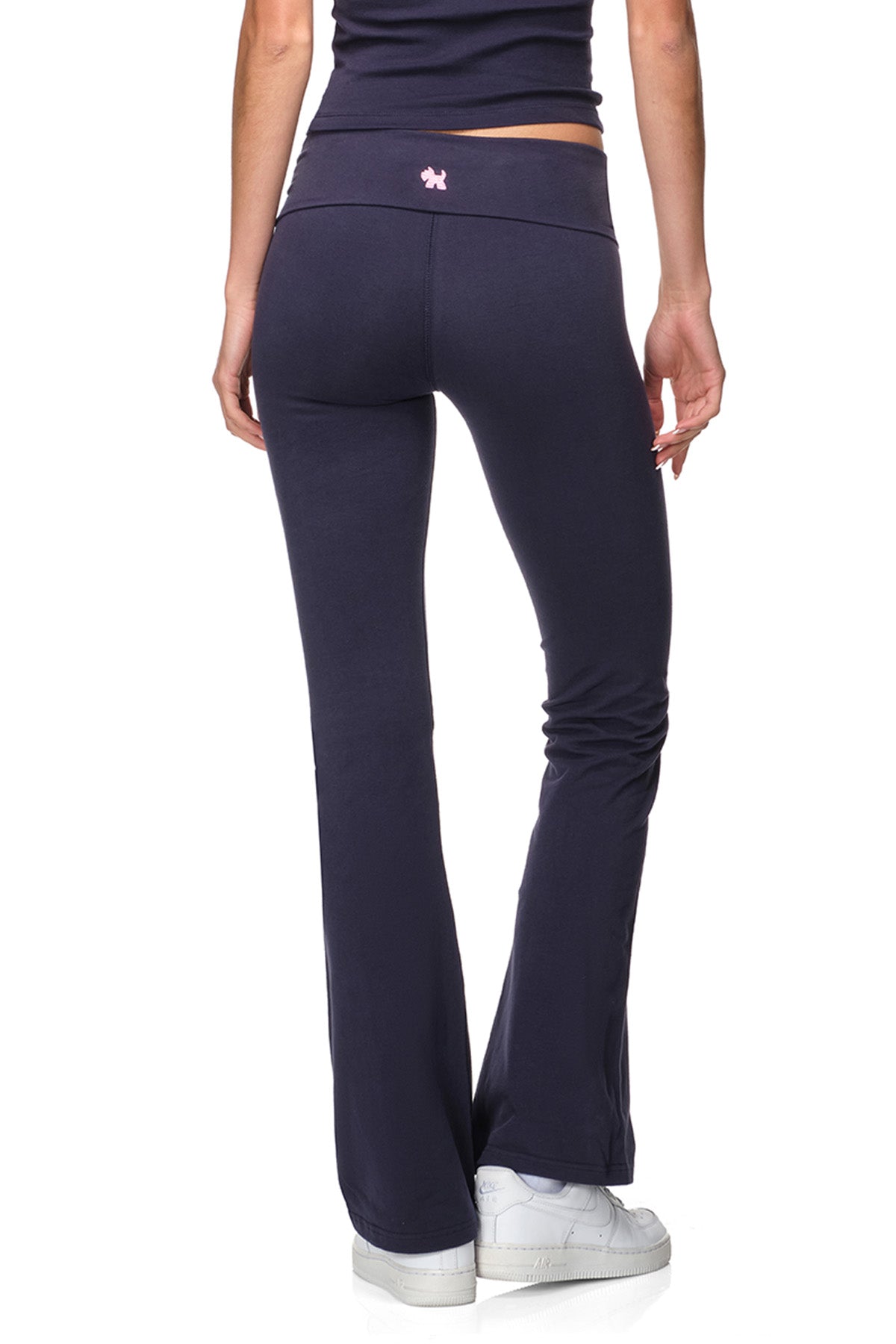 Tally - Fitted Flare Pants with Fold-over Waistband