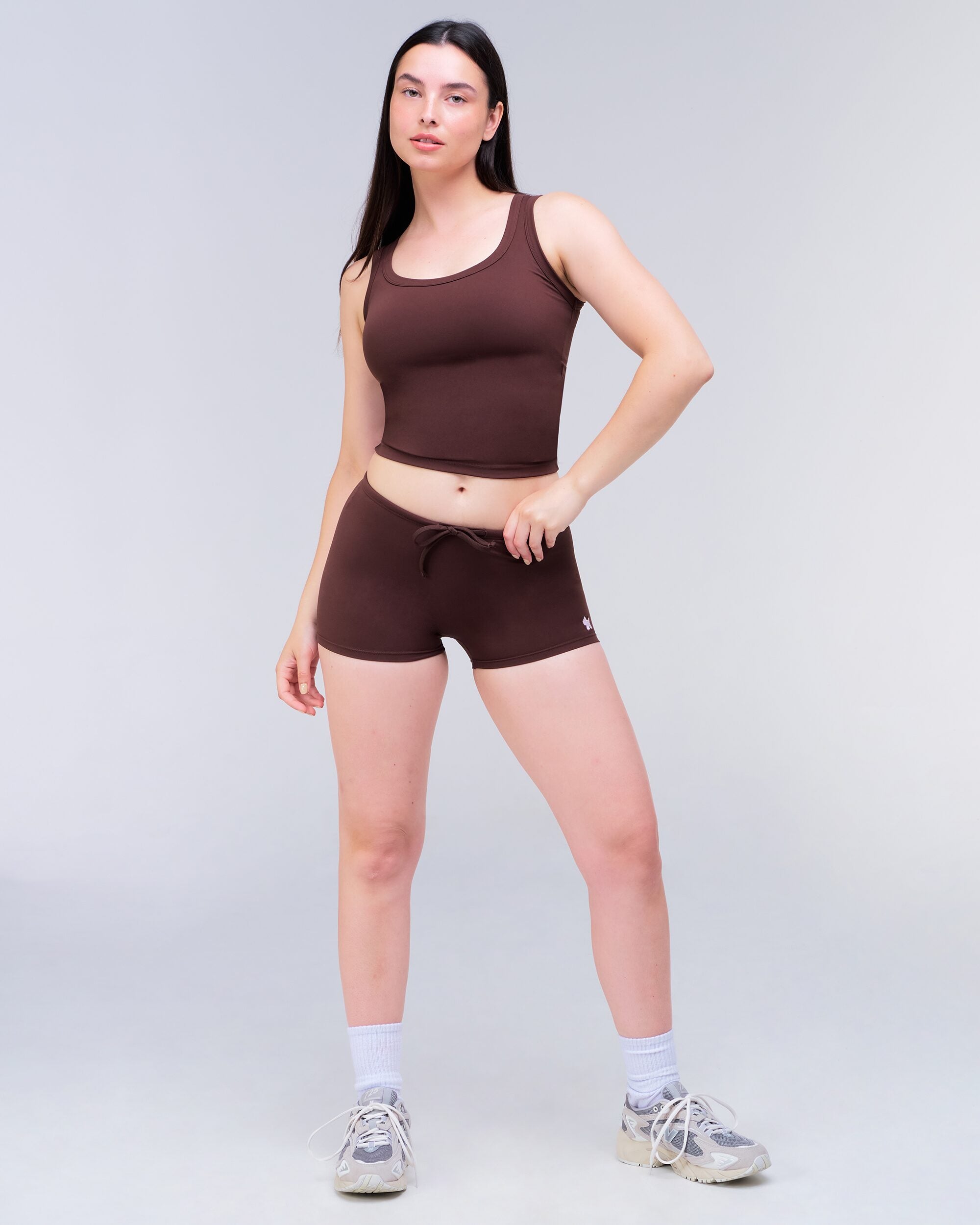 Anais Fitted Scoop Neck Tank Top in Auburn - front