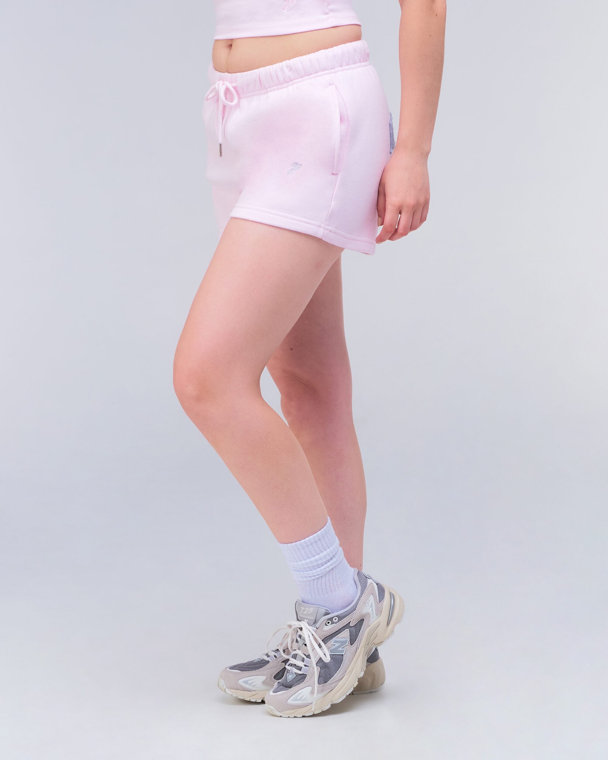 Danna Relaxed Sweat Short in Baby Pink - side