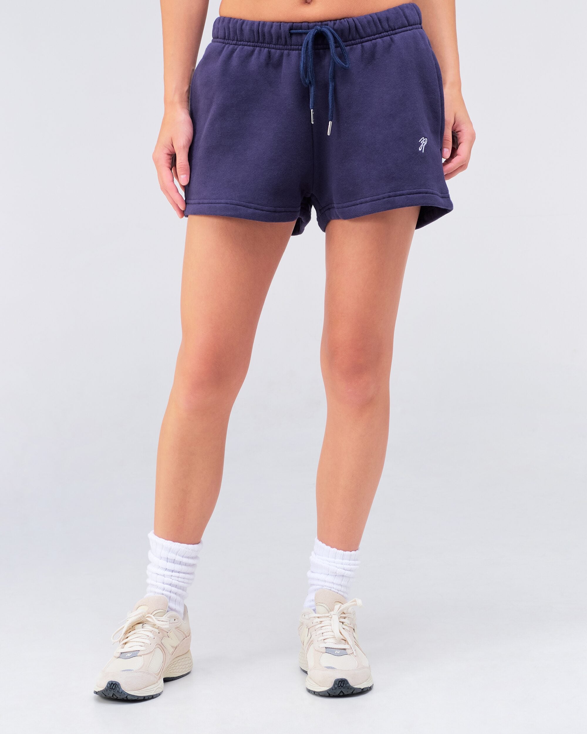 Danna relaxed sweat short in navy, front view