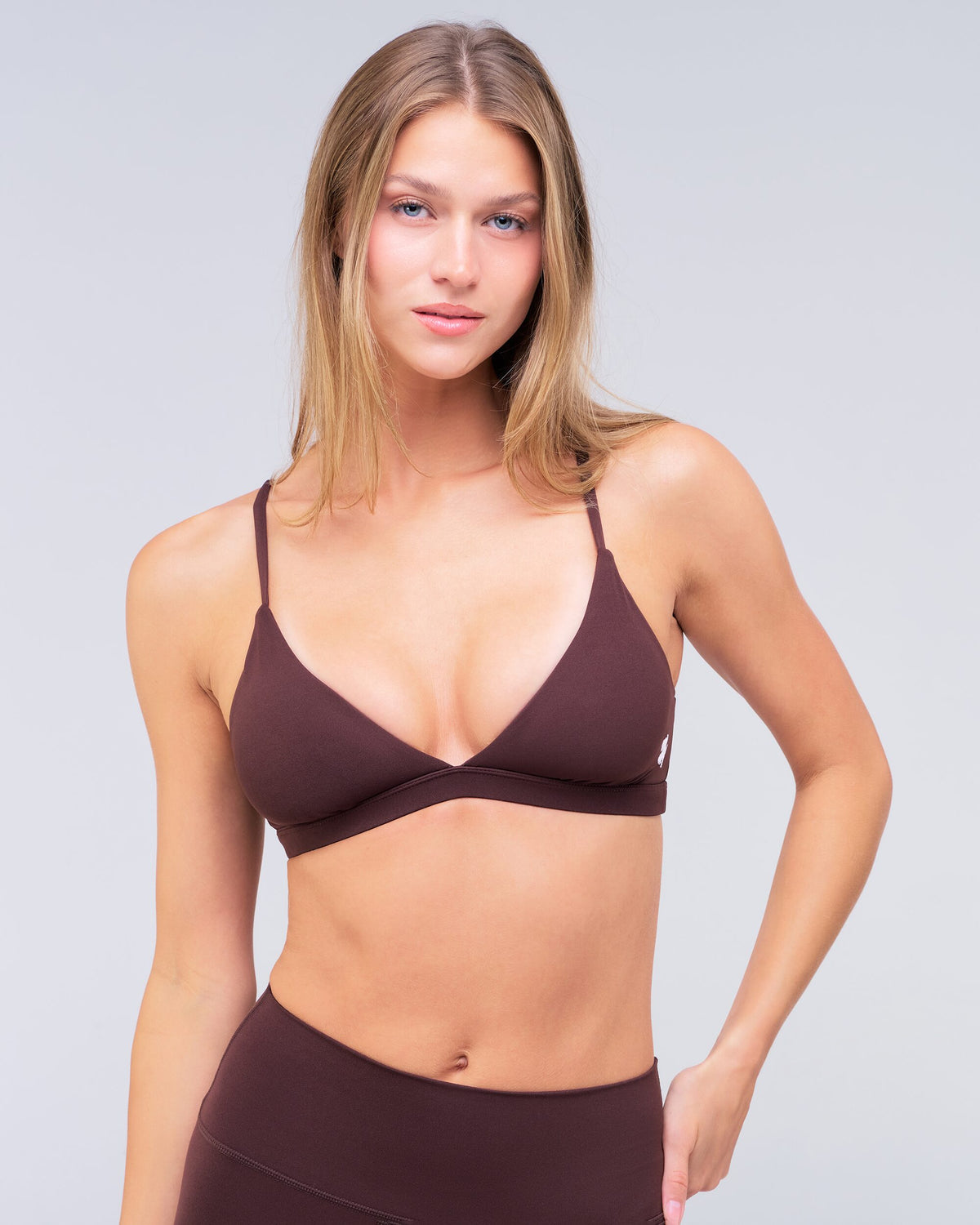 Denver fitted bralette in auburn, front view