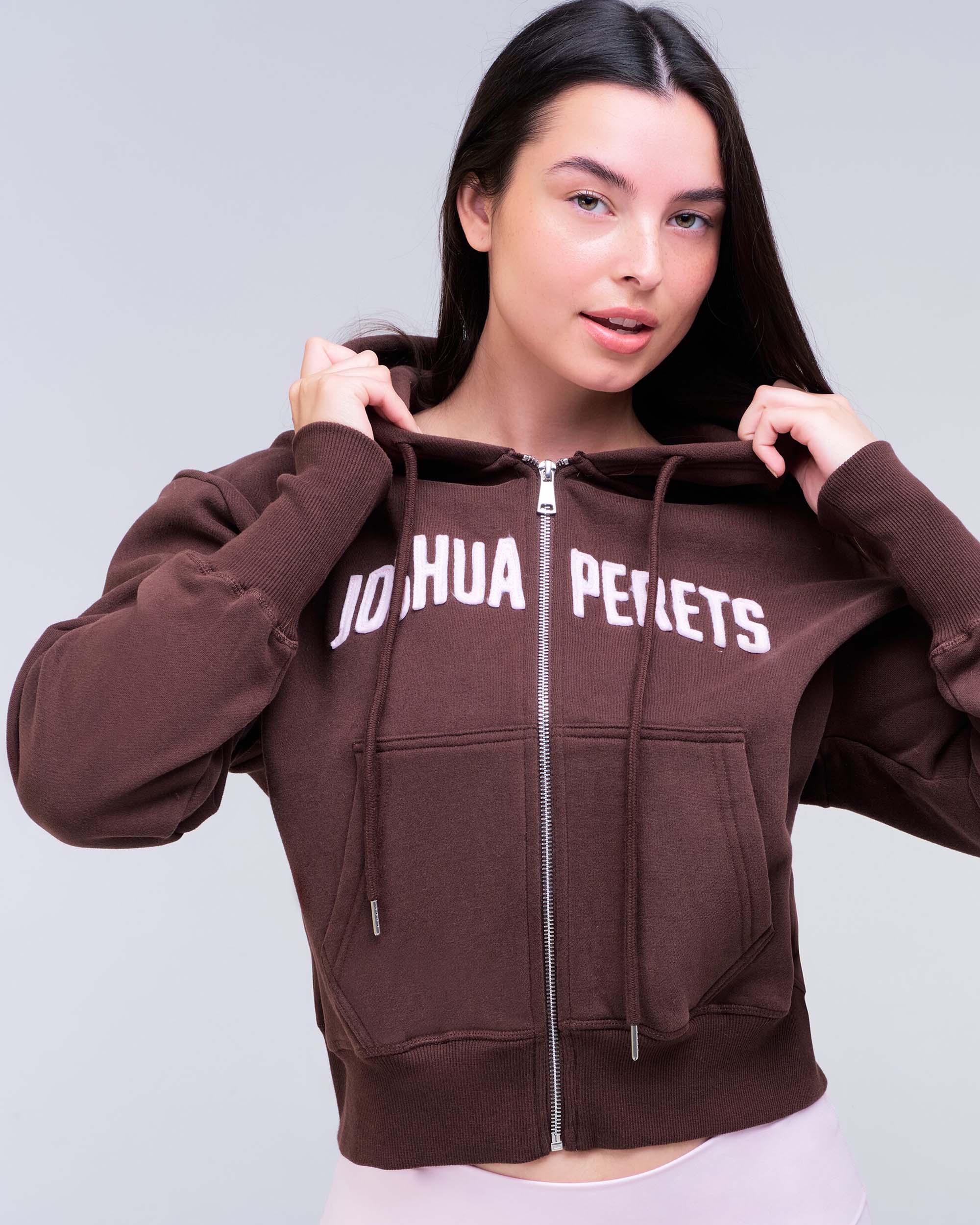 Paige Relaxed-Fit Zip-Up Hoodie in Auburn - front