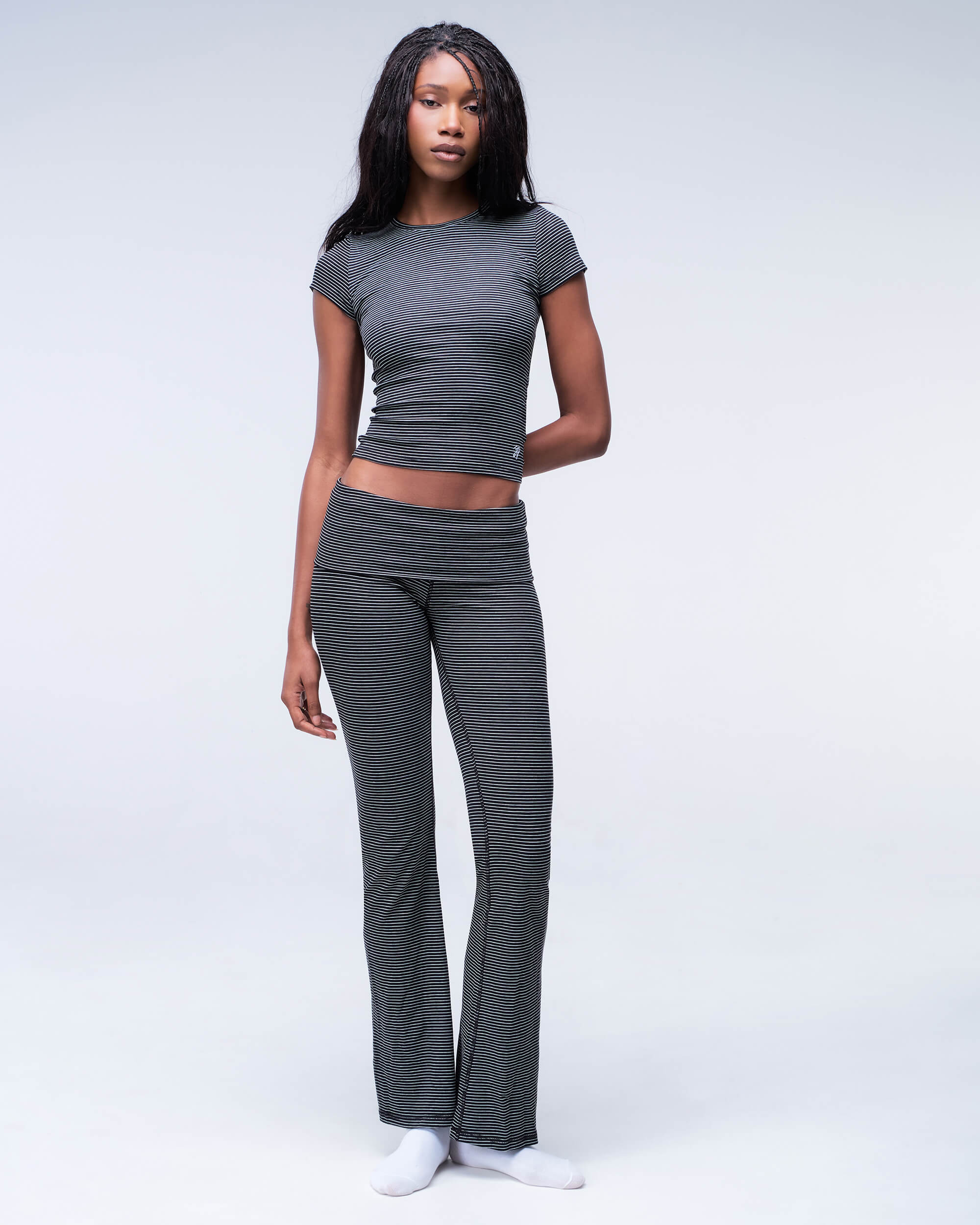 Quincy Fitted Pants with Fold-over Waistband