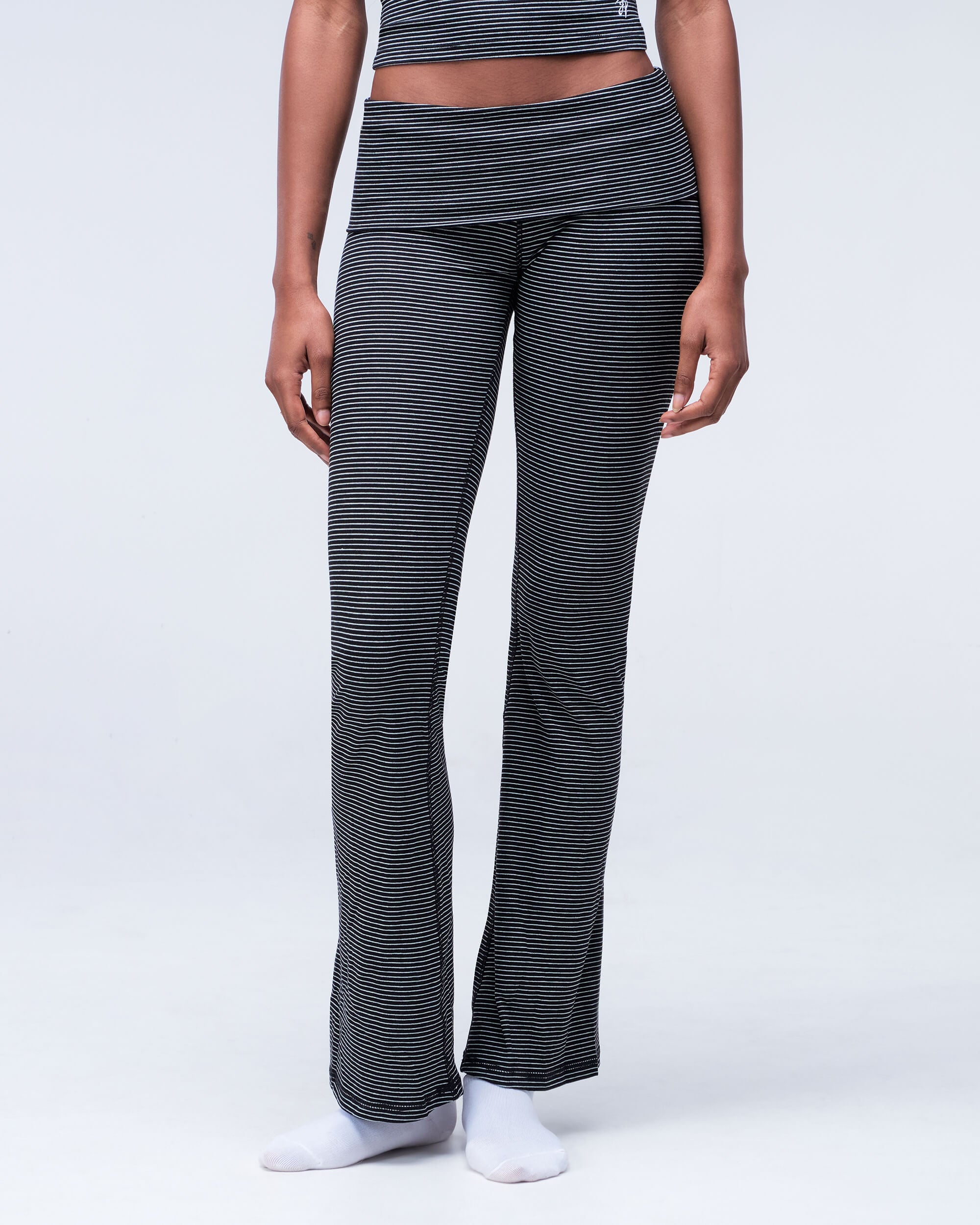 Quincy Fitted Pants with Fold-over Waistband