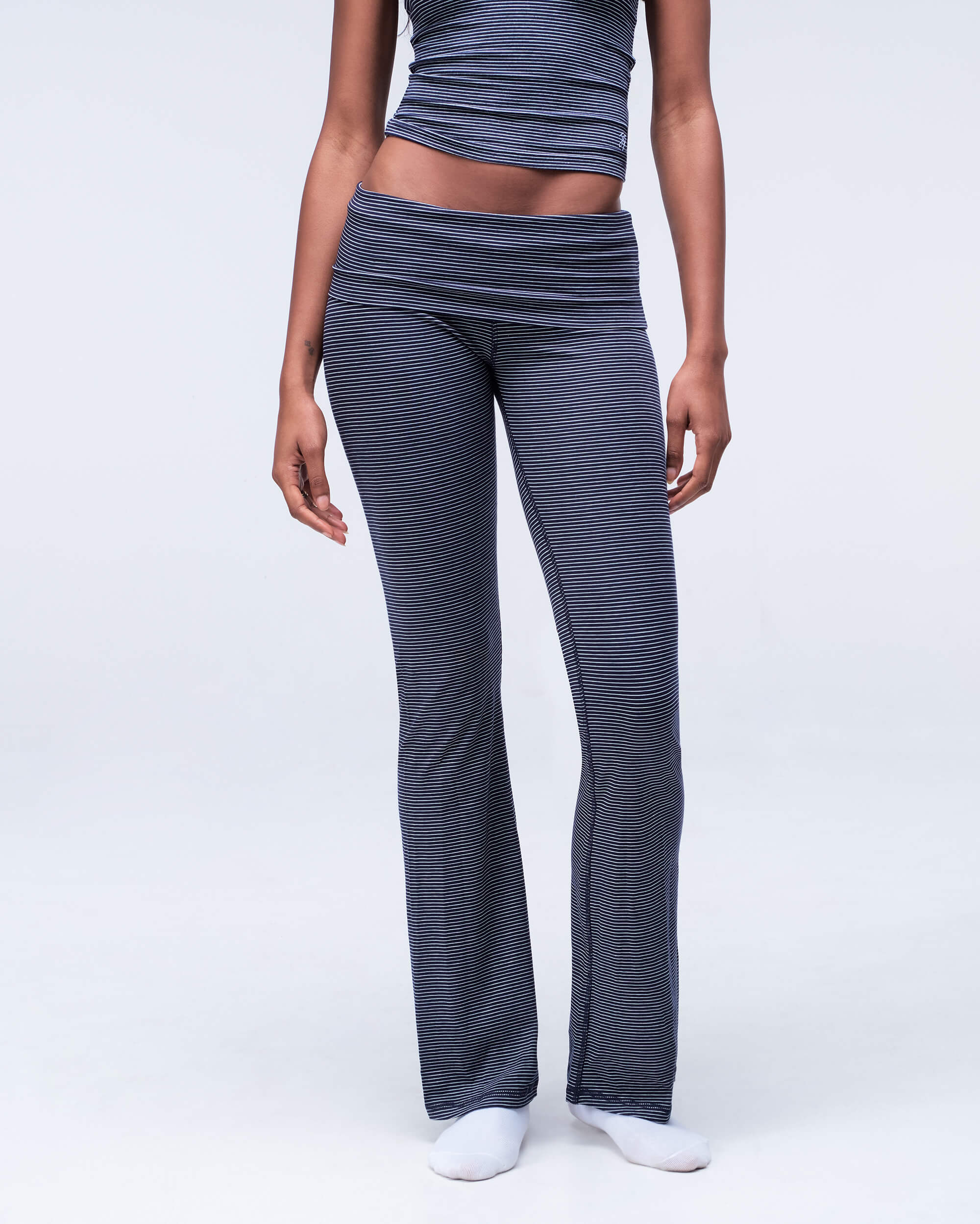 Quincy Fitted Pants with Fold-over Waistband