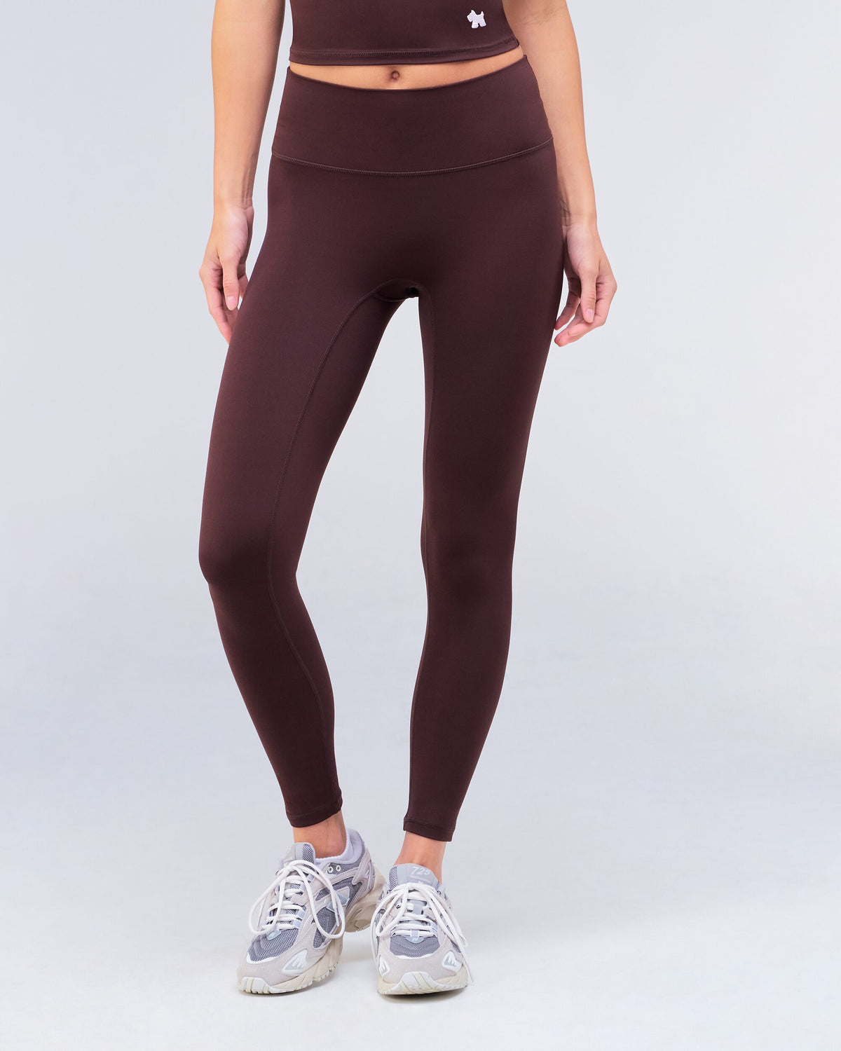 Rayne fitted leggings in auburn, front view