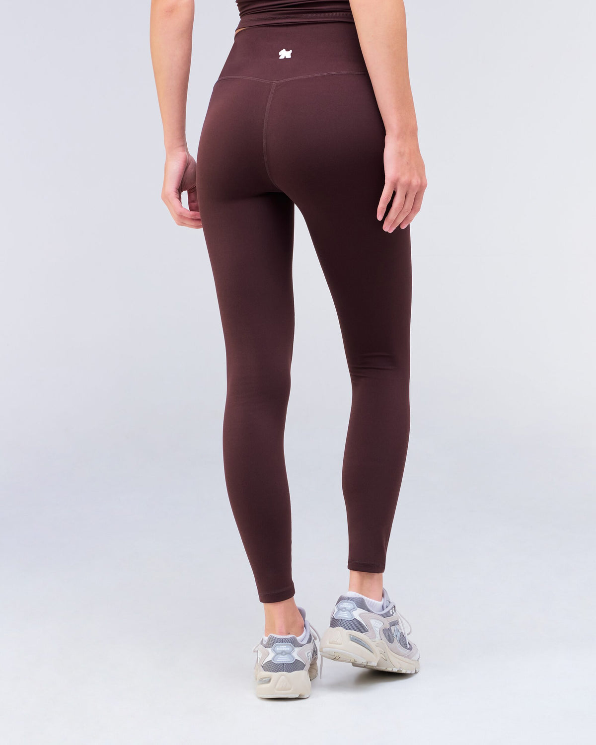 Rayne fitted leggings in auburn, side view