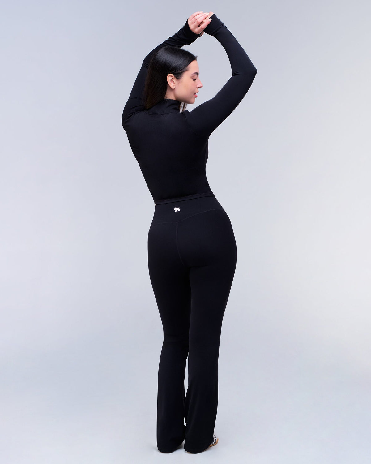 Venus Fitted Flared Leggings in Black - back