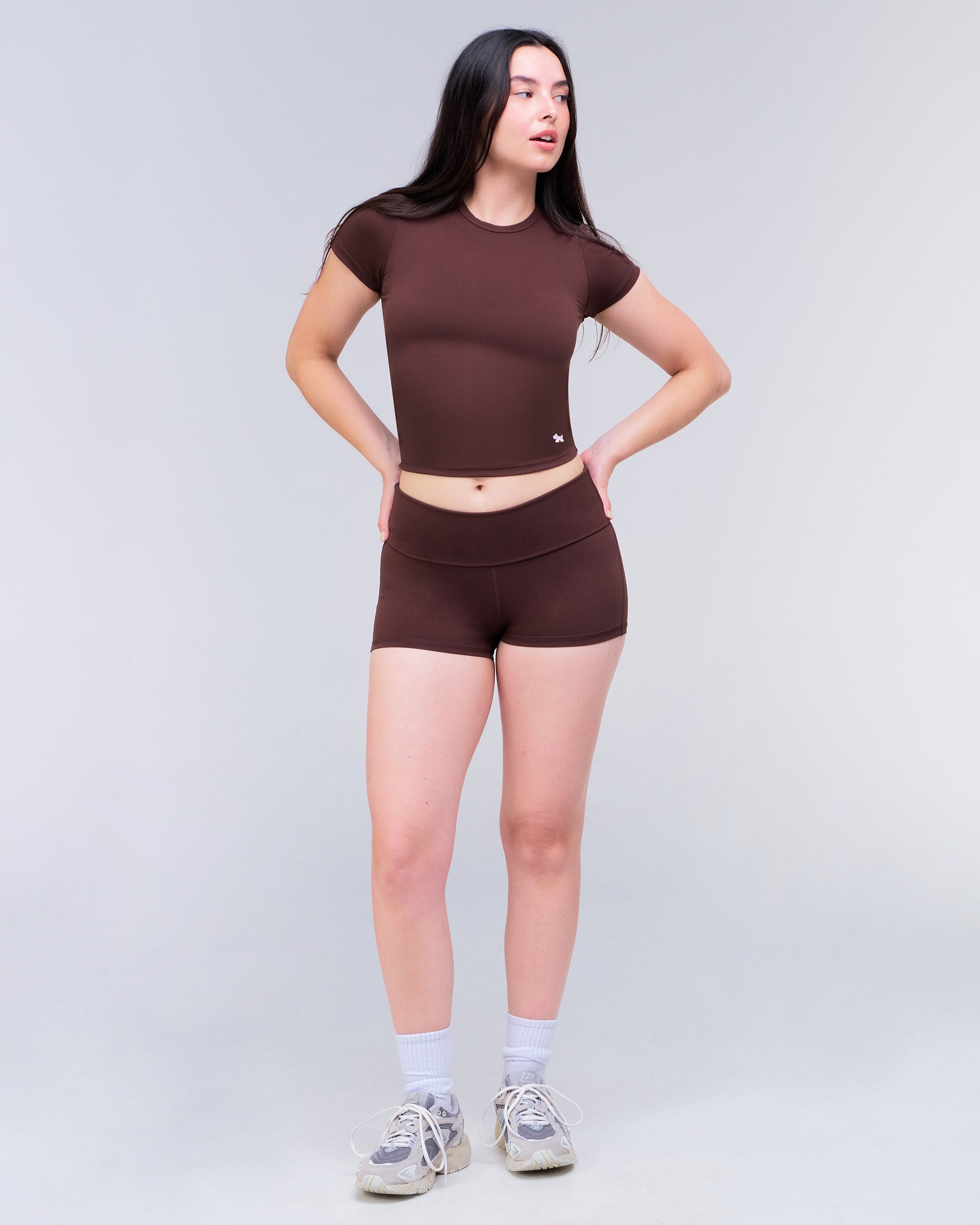 Xia – Shorts ajustés avec taille à revers