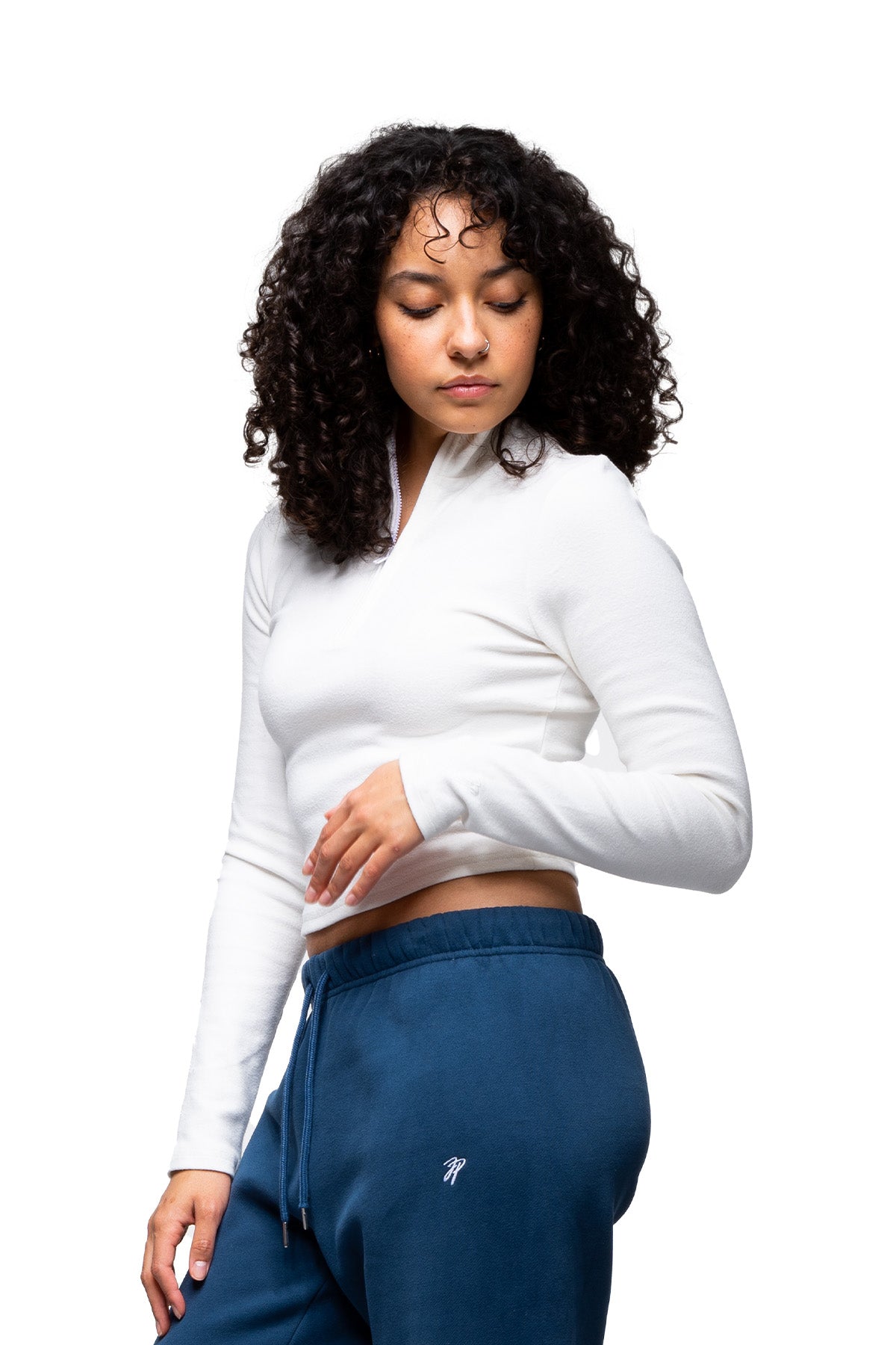King - 1/4 Zip Long Sleeve Mock Neck Top