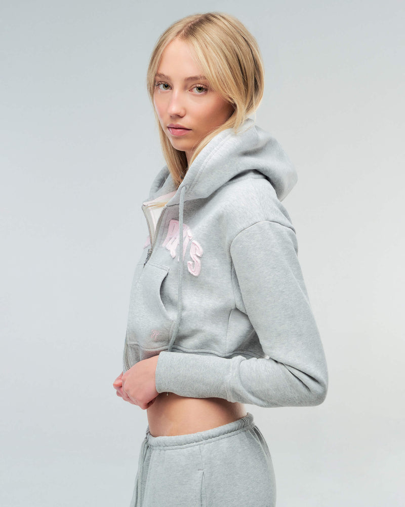 Ari - Semi-Fitted Cropped Zip-up Hoodie